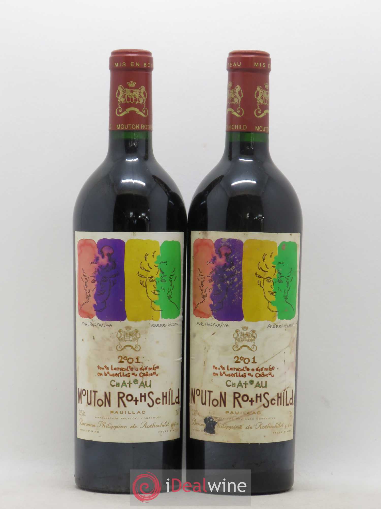 Château Mouton Rothschild 1er Grand Cru Classé 2001 - Lot de 2 bouteilles - 0