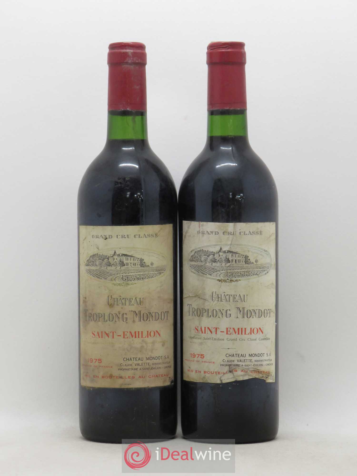 Château Troplong Mondot 1er Grand Cru Classé B 1975 - Lot de 2 bouteilles - 0