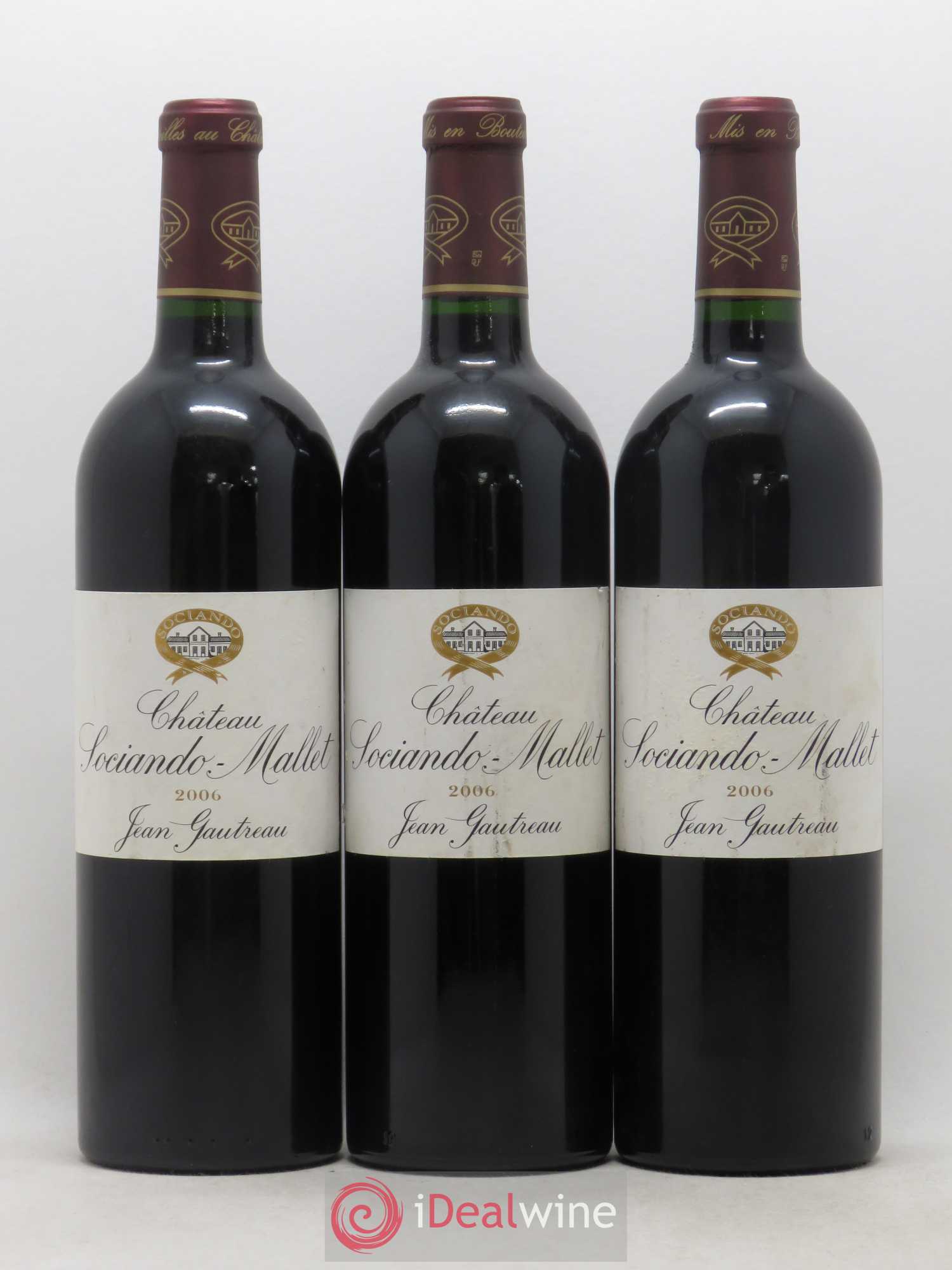 Château Sociando Mallet 2006 - Lot de 3 bouteilles - 0