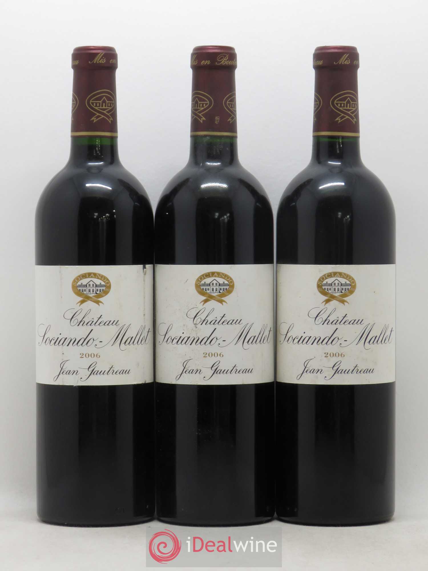 Château Sociando Mallet 2006 - Lot de 3 bouteilles - 0
