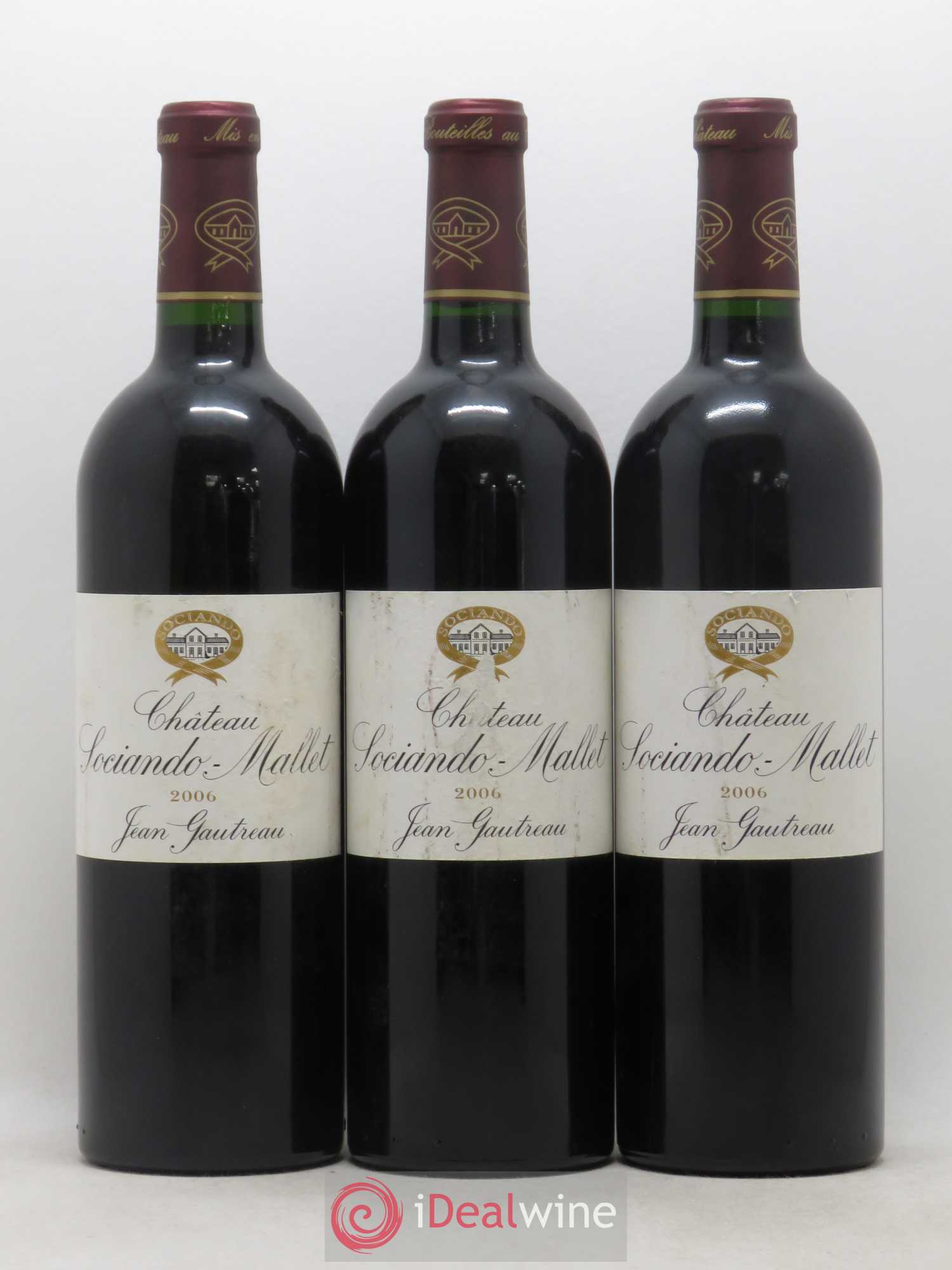 Château Sociando Mallet 2006 - Lot de 3 bouteilles - 0