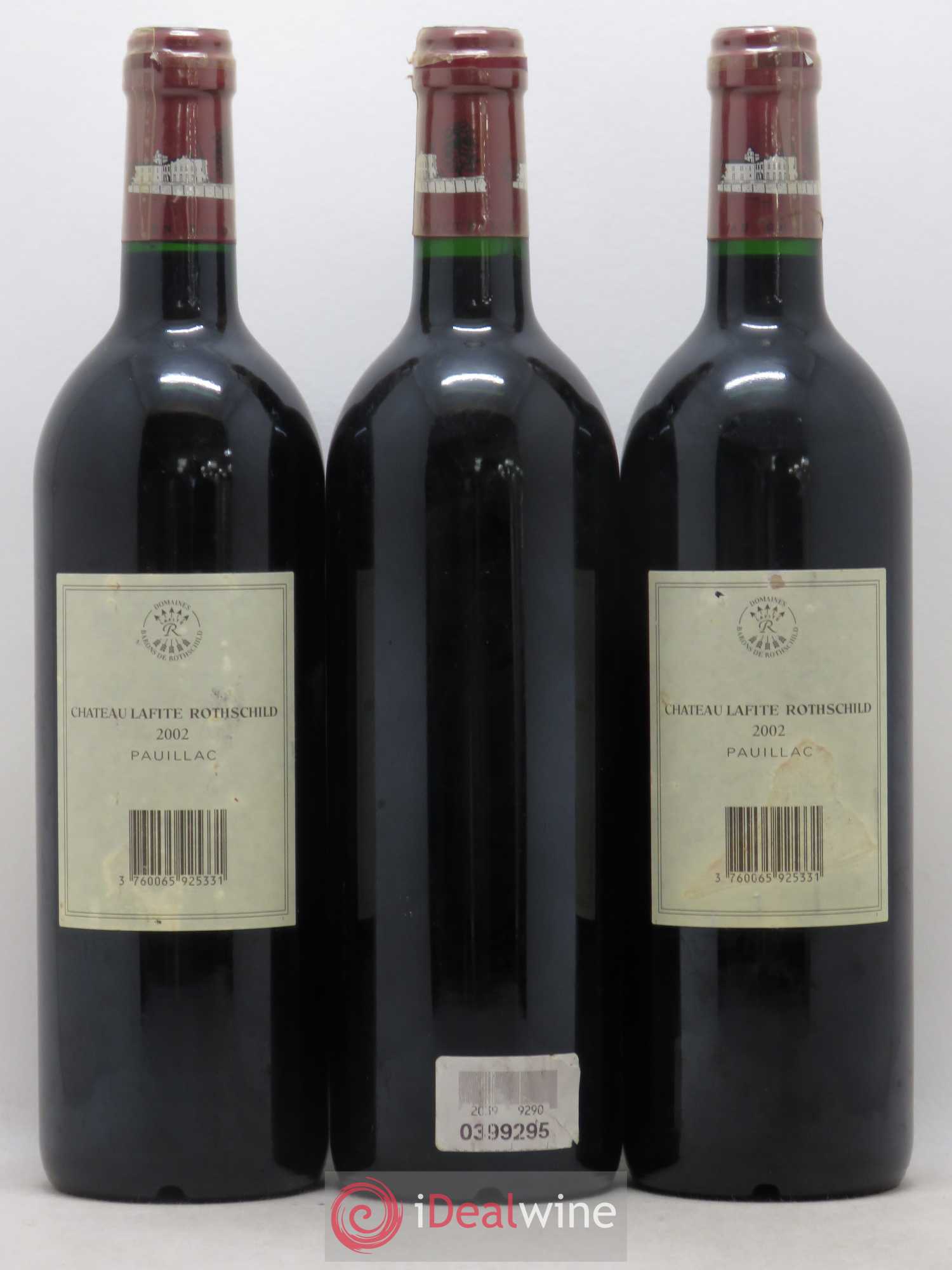 Château Lafite Rothschild 1er Grand Cru Classé 2002 - Lot de 3 bouteilles - 1