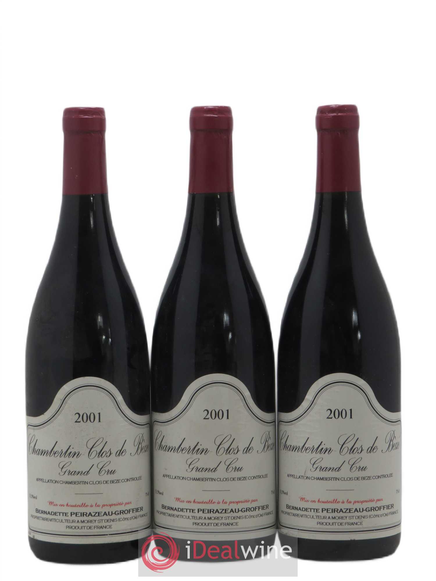 Chambertin Clos de Bèze Grand Cru Peirazeau-Groffier 2001 - Lot de 3 bouteilles - 0