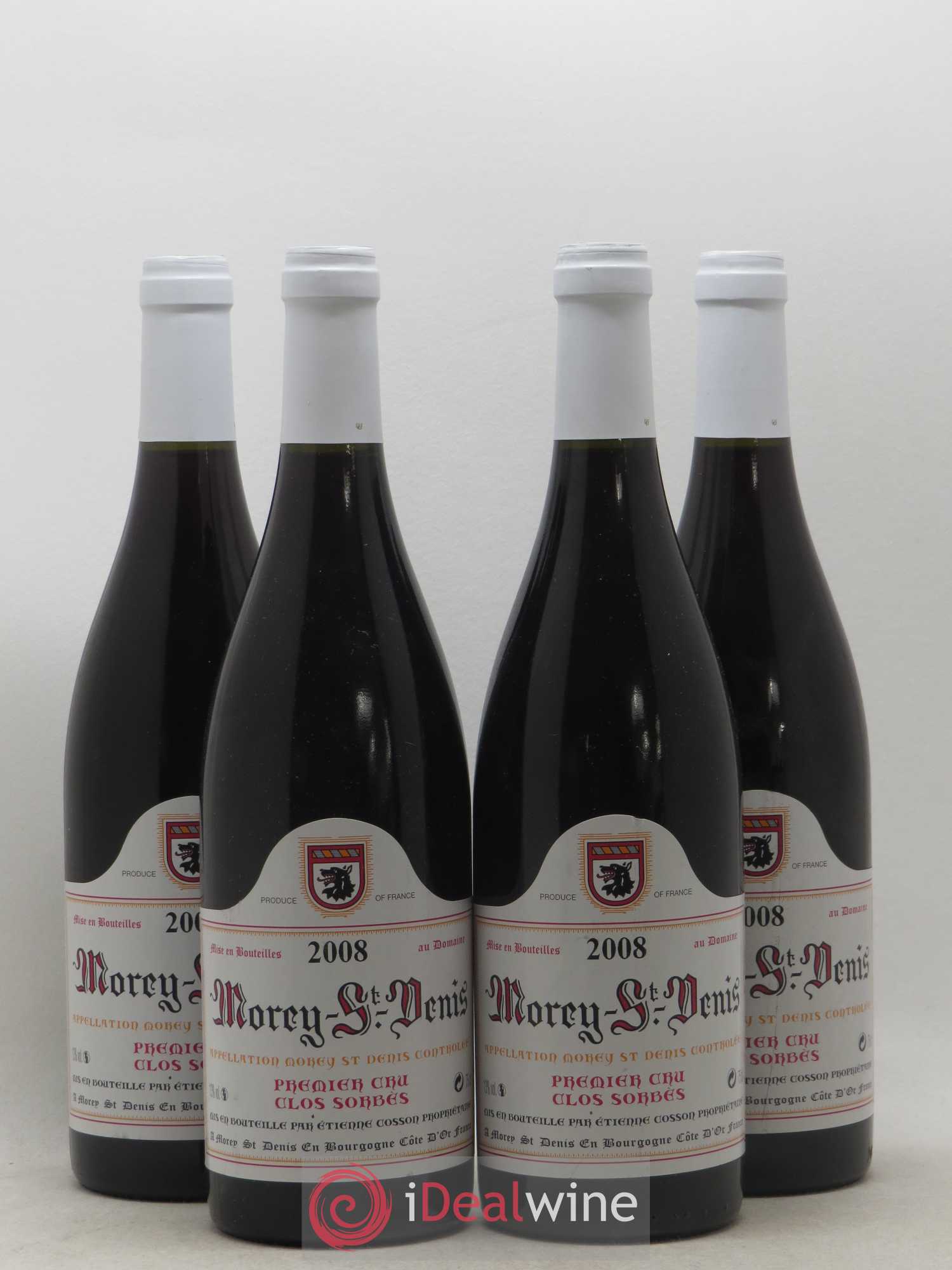 Morey-Saint-Denis 1er Cru Clos Sorbes Cosson 2008 - Lot de 4 bouteilles - 0