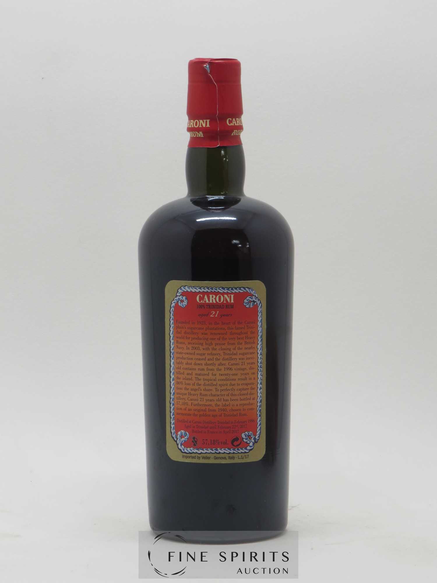 Caroni 21 years 1996 Of. 100° Imperial Proof bottled 2017 Velier Extra Strong - Lot de 1 bouteille - 2