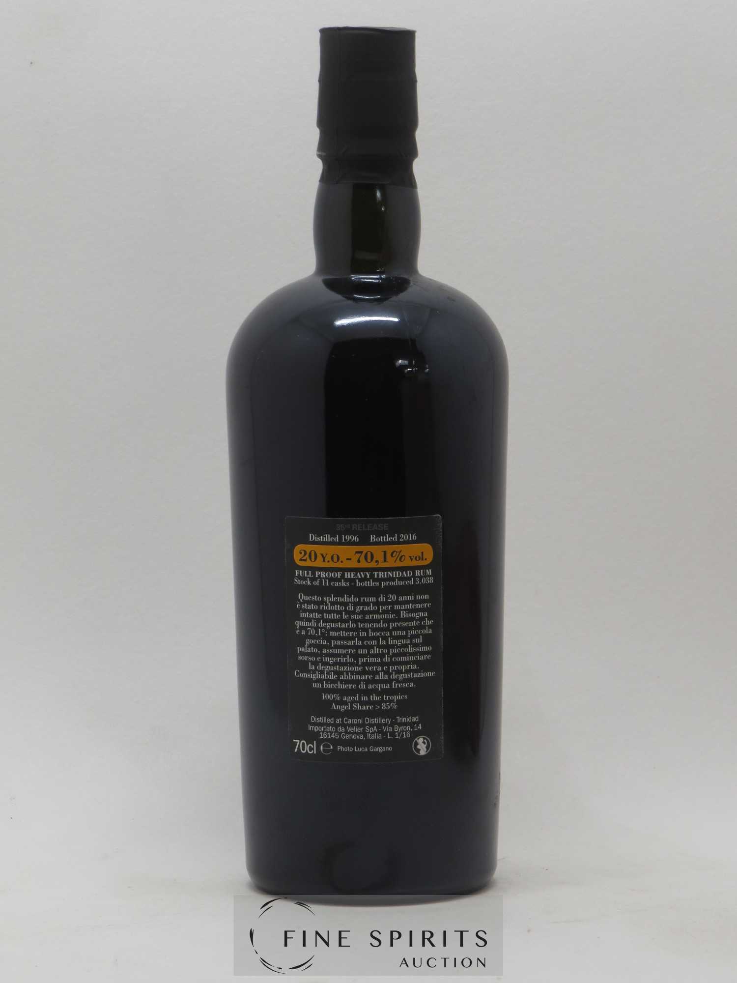 Caroni 20 years 1996 Velier Trespassers 35th Release - 3038 bottles - bottled 2016 Full Proof - Lot de 1 bouteille - 2