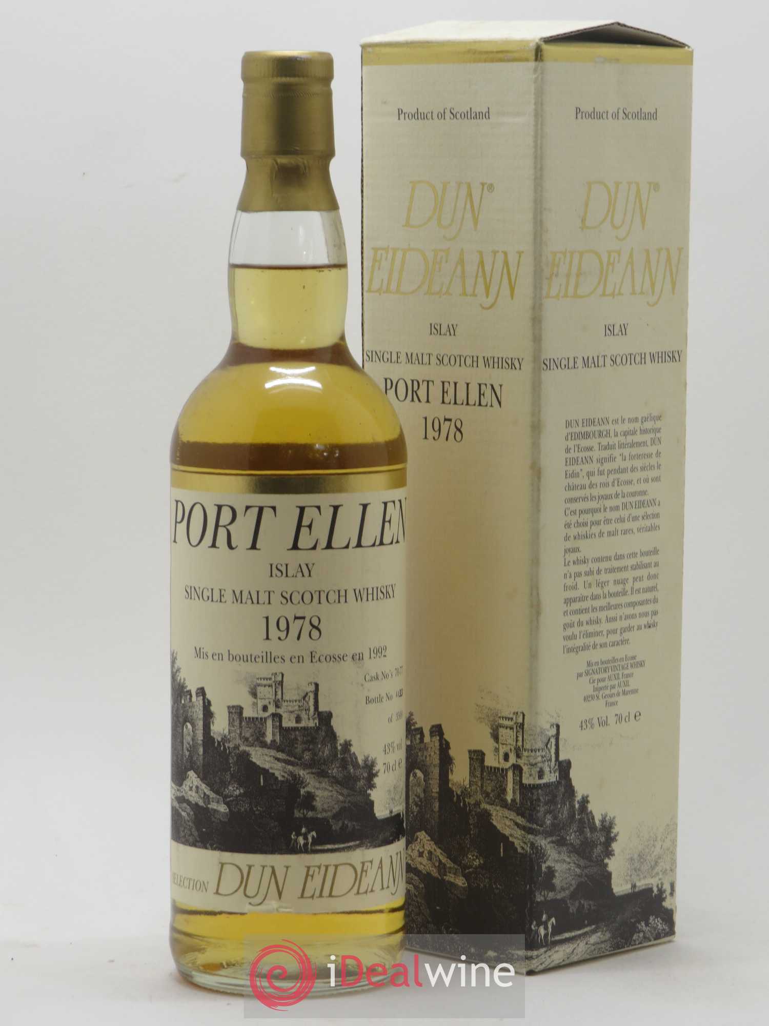 Port Ellen 1978 Signatory Vintage Dun Eidean Casks n°70-77 - One of 3500 - bottled 1992 Auxil Import - Lot de 1 bouteille - 0