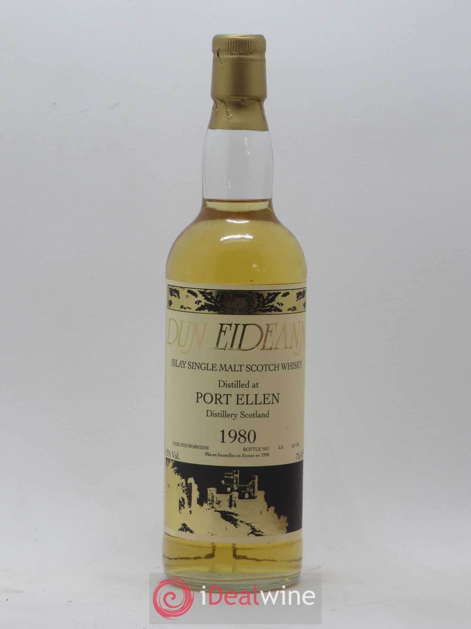 Port Ellen 1980 Signatory Vintage Dun Eidean Casks n°89-589-23-40 - One of 1380 - bottled 1998 Auxil Import - Lot de 1 bouteille - 0