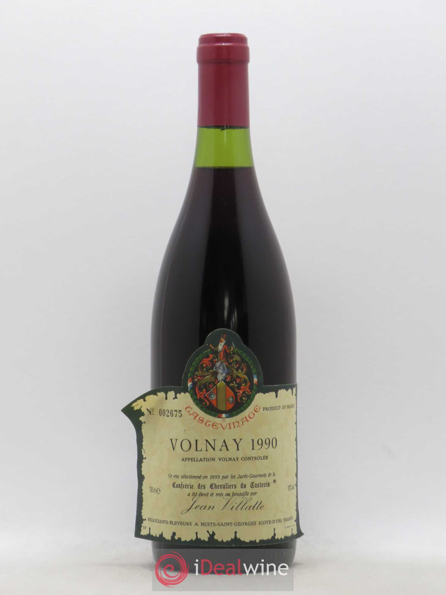 Volnay Jean Villatte Tastevinage 1990 - Posten von 1 Flasche - 0