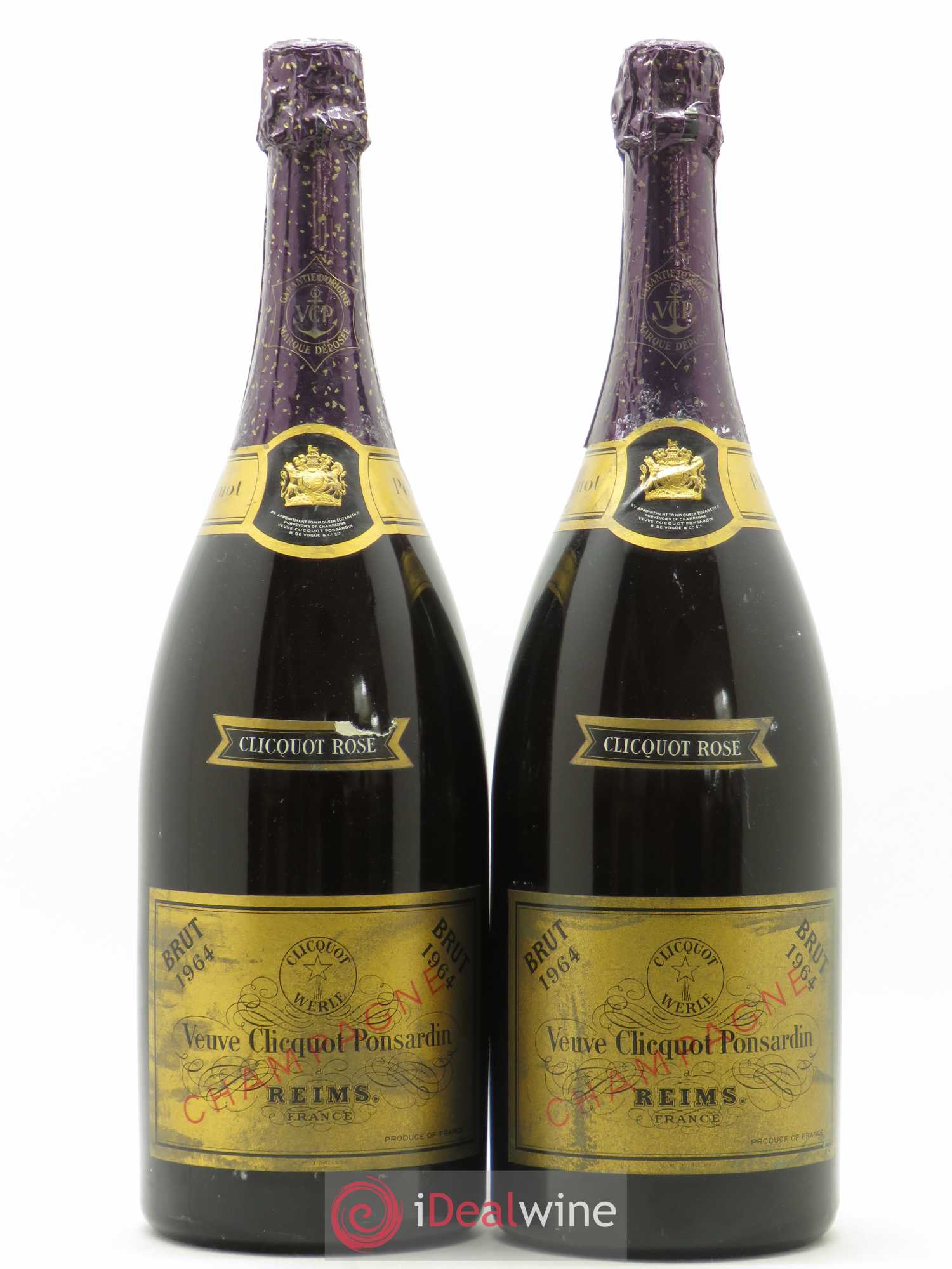 Vintage Rosé Veuve Clicquot 1964 - Lot de 2 bouteilles - 0
