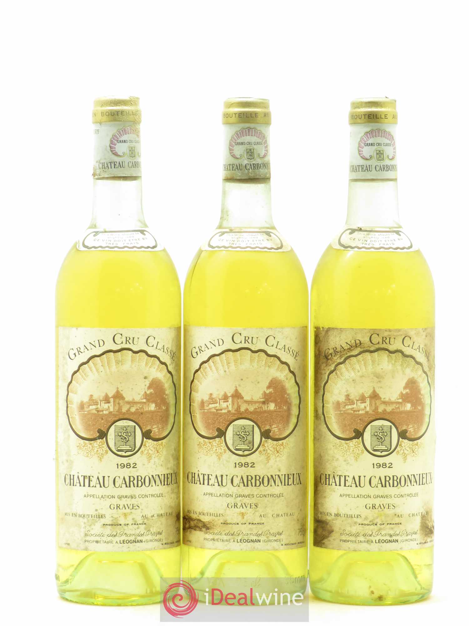 Château Carbonnieux Cru Classé de Graves 1982 - Lot de 3 bouteilles - 0