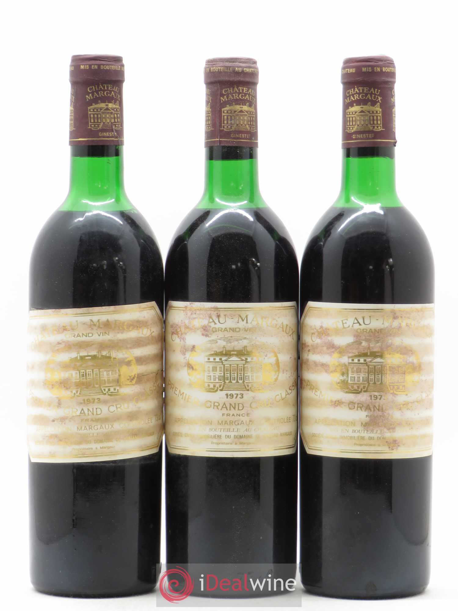 Château Margaux 1er Grand Cru Classé 1973 - Lot de 3 bouteilles - 0