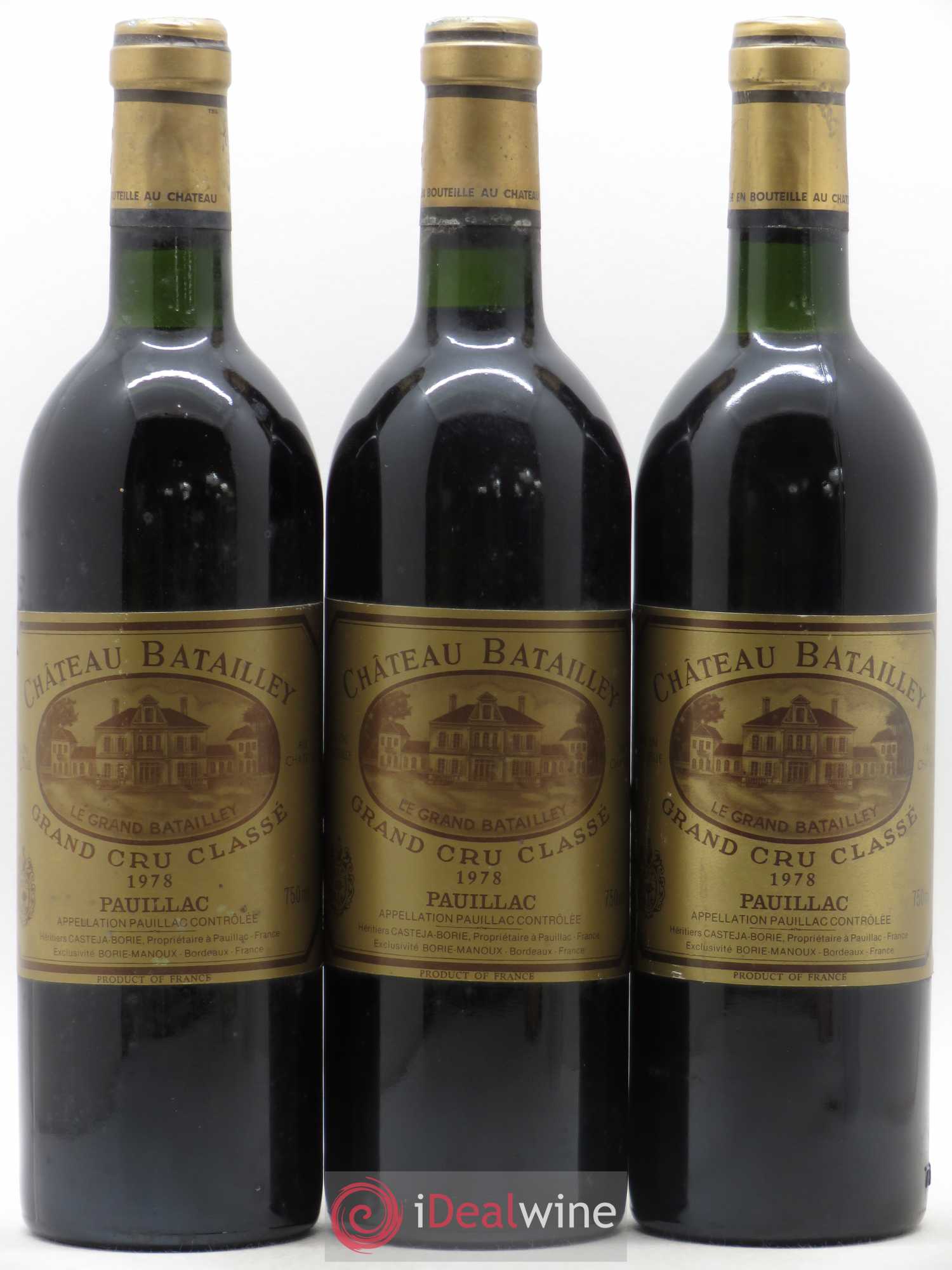 Château Batailley 5ème Grand Cru Classé 1978 - Lot de 3 bouteilles - 0