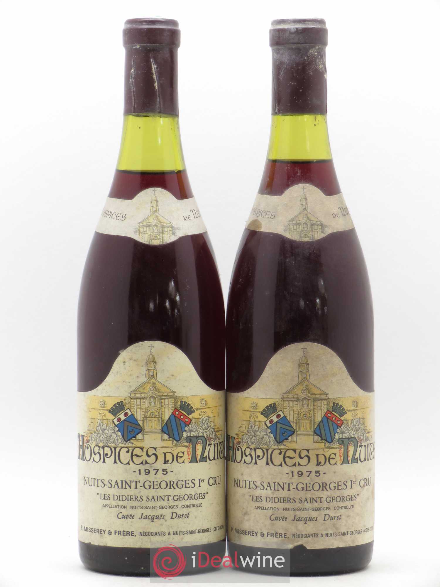 Nuits-Saint-Georges 1er Cru Les Didiers Saint Georges Cuvée Jacques Duret Hospices de Nuits Miserey 1975 - Posten von 2 Flaschen - 0