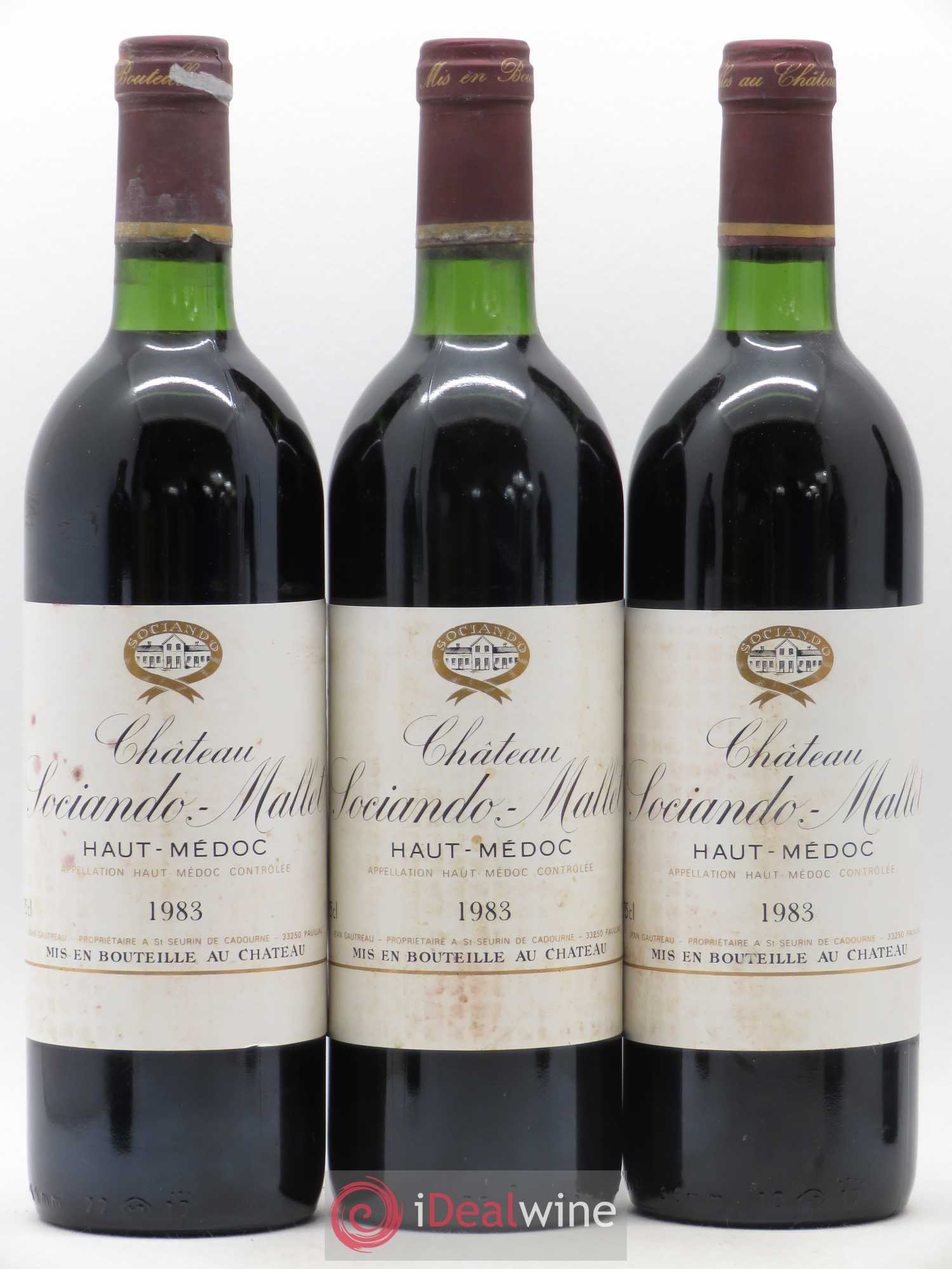 Château Sociando Mallet 1983 - Lot de 6 bouteilles - 1