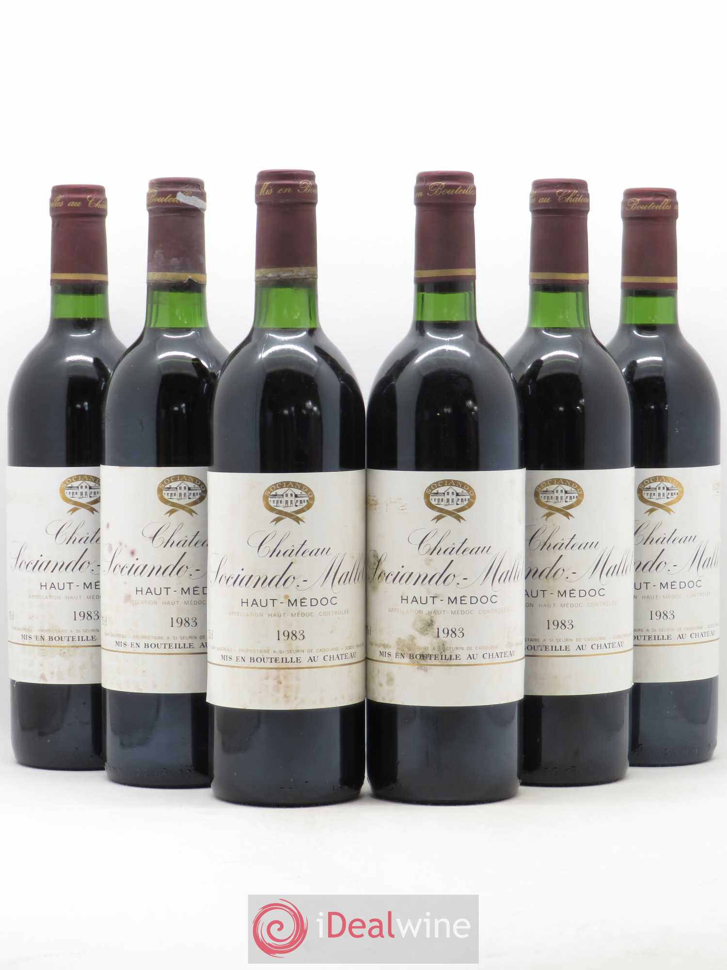 Château Sociando Mallet 1983 - Lot de 6 bouteilles - 0