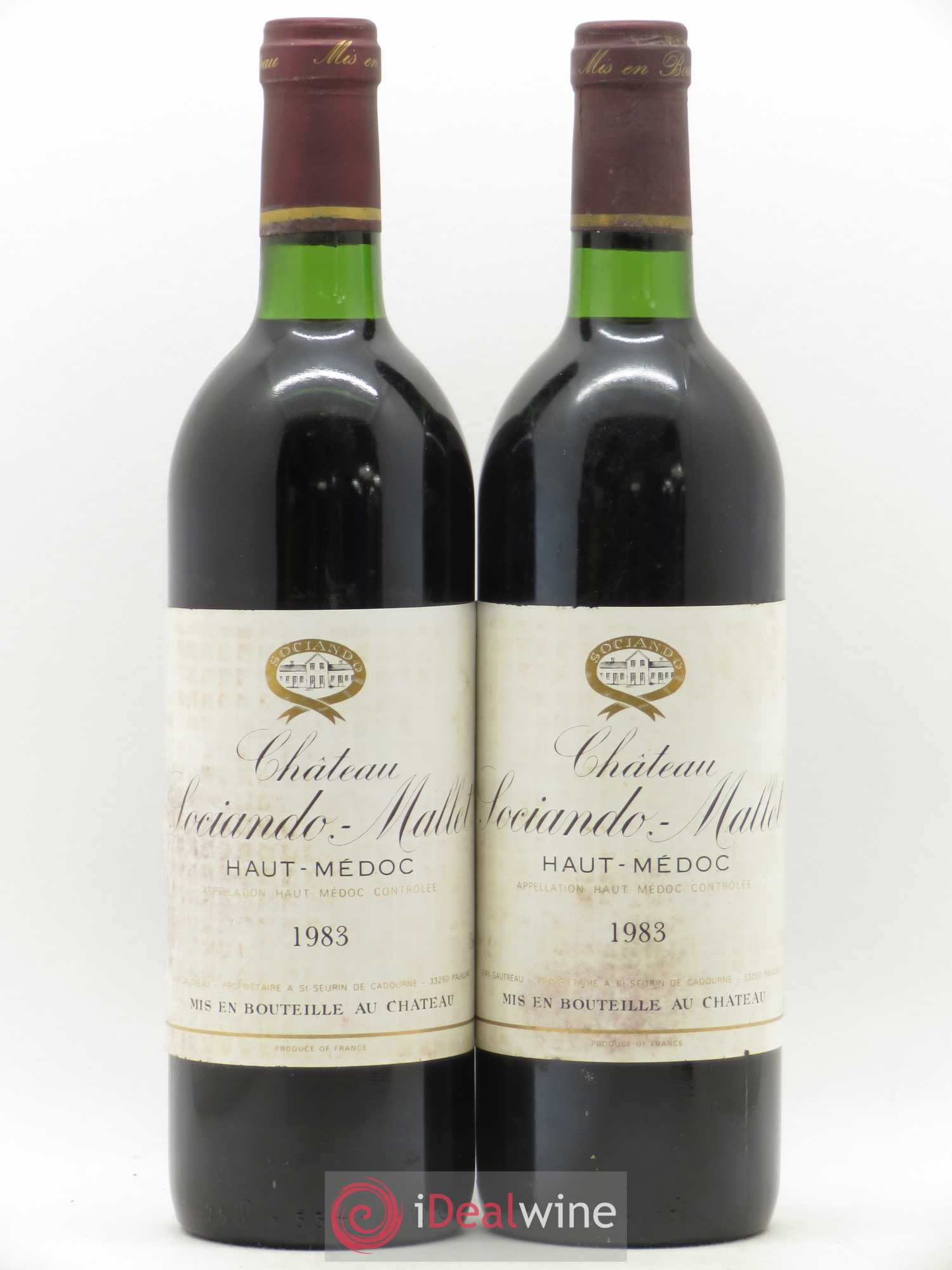Château Sociando Mallet 1983 - Lot de 2 bouteilles - 0