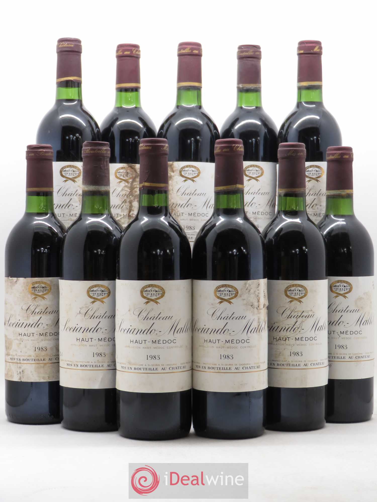 Château Sociando Mallet 1983 - Lot de 11 bouteilles - 0