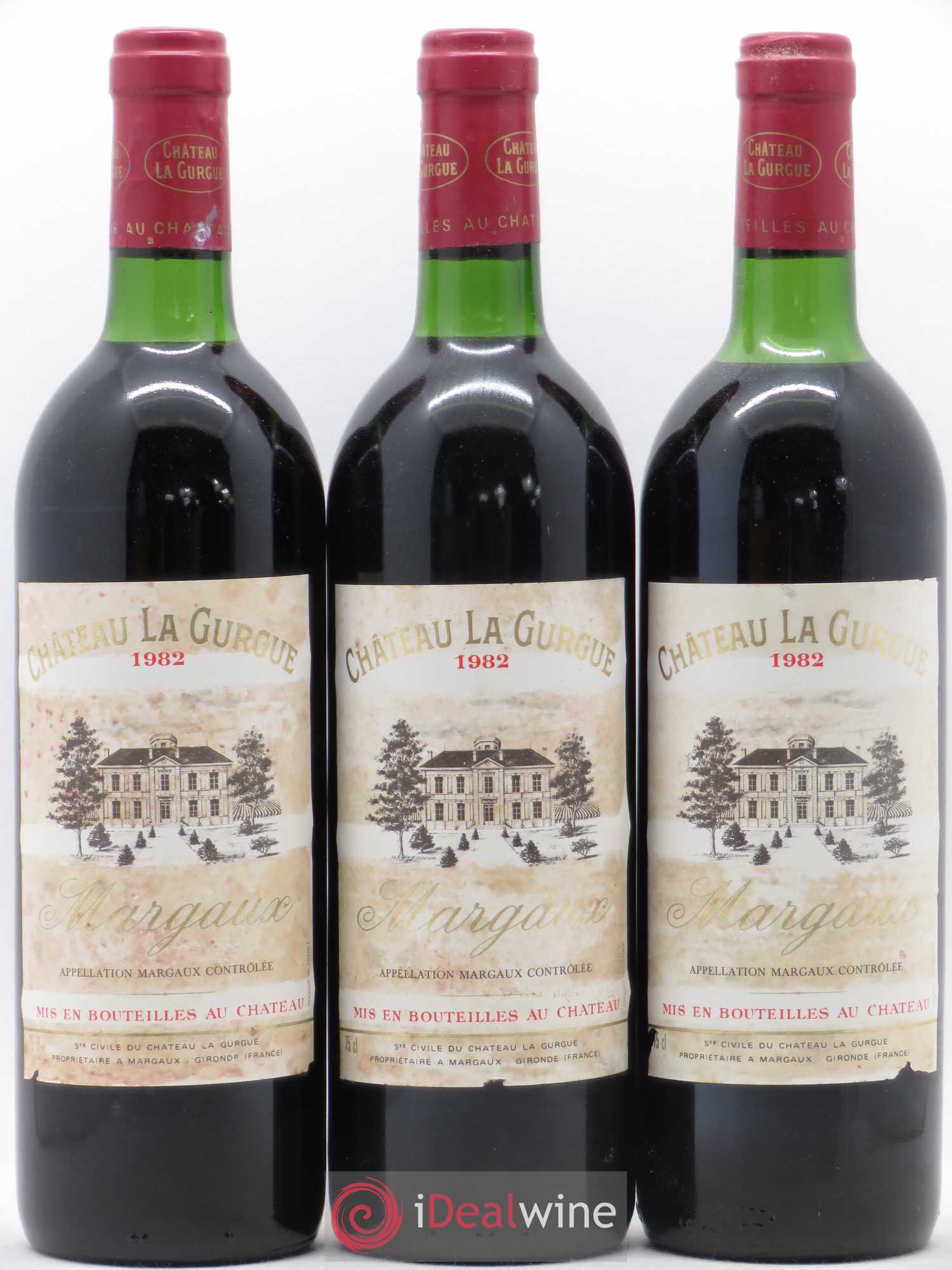 Château la Gurgue Cru Bourgeois 1982 - Lot de 3 bouteilles - 0
