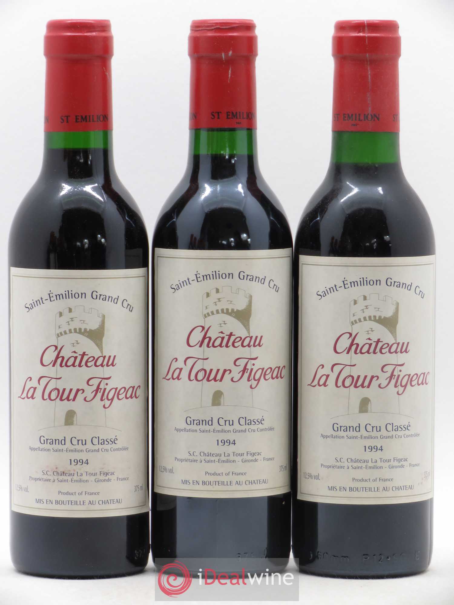 Château la Tour Figeac Grand Cru Classé 1994 - Lot de 12 demi bouteilles - 1