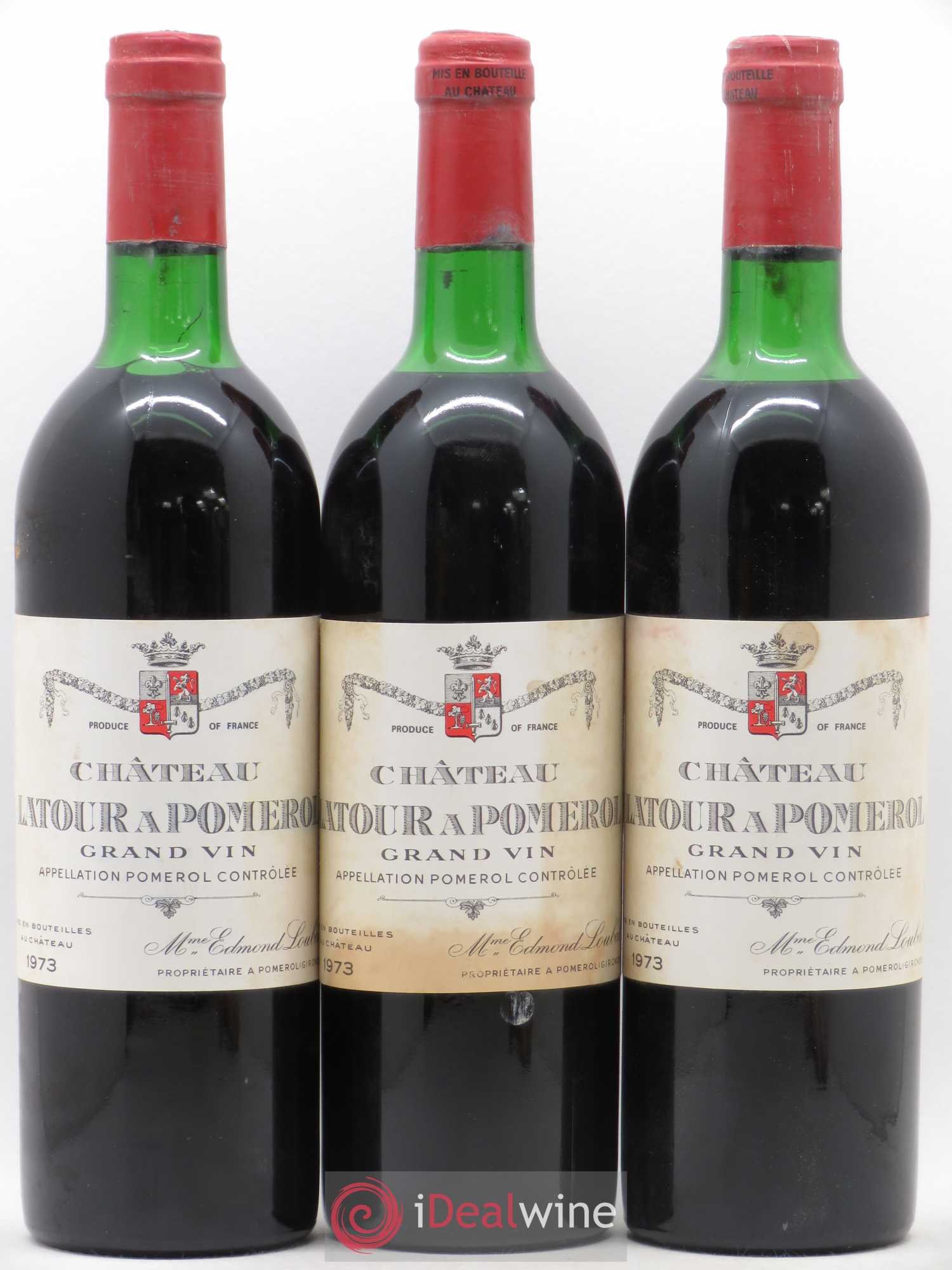 Château Latour à Pomerol 1973 - Lot de 3 bouteilles - 0