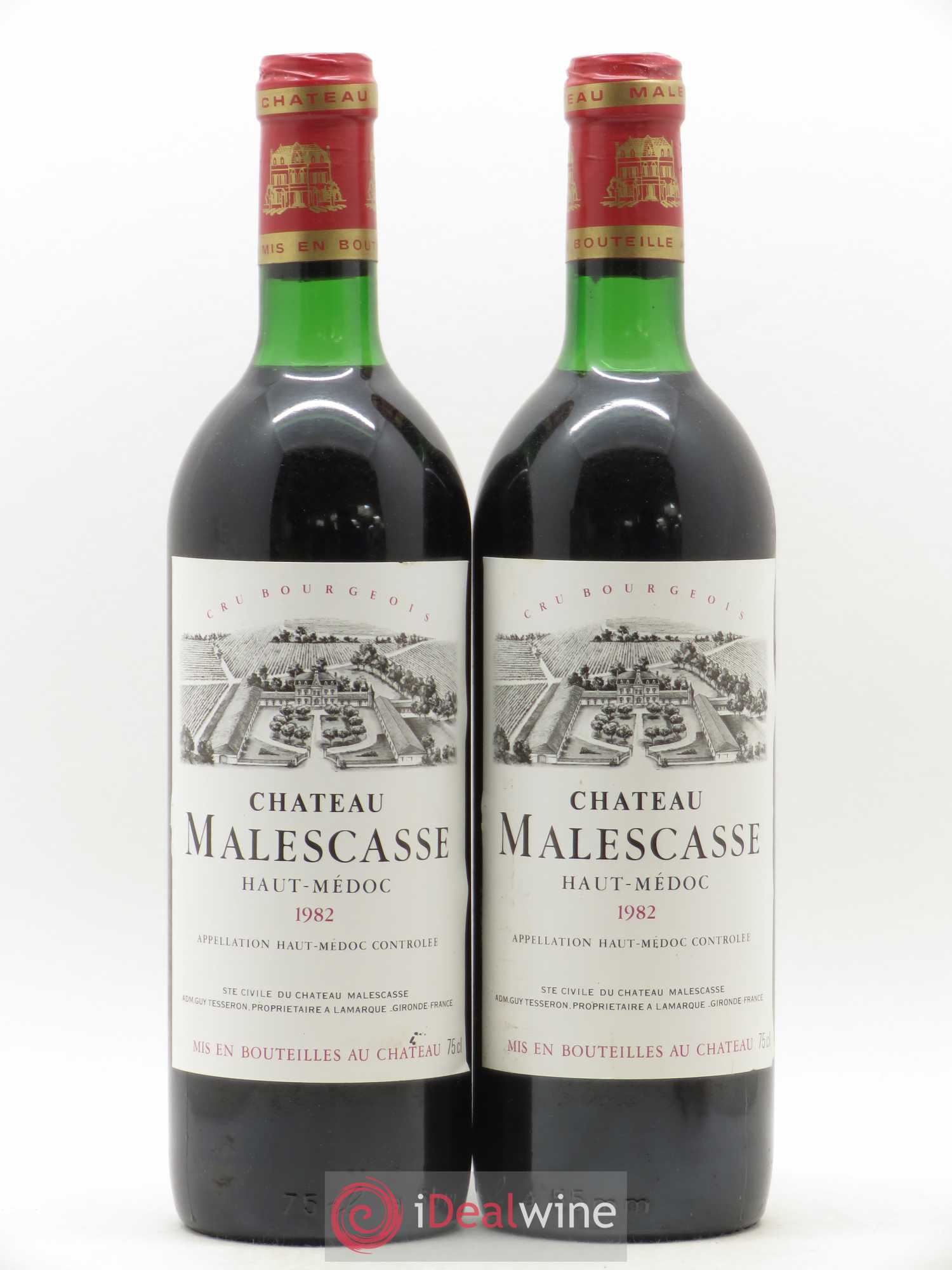 Château Malescasse Cru Bourgeois Exceptionnel 1982 - Lot de 2 bouteilles - 0