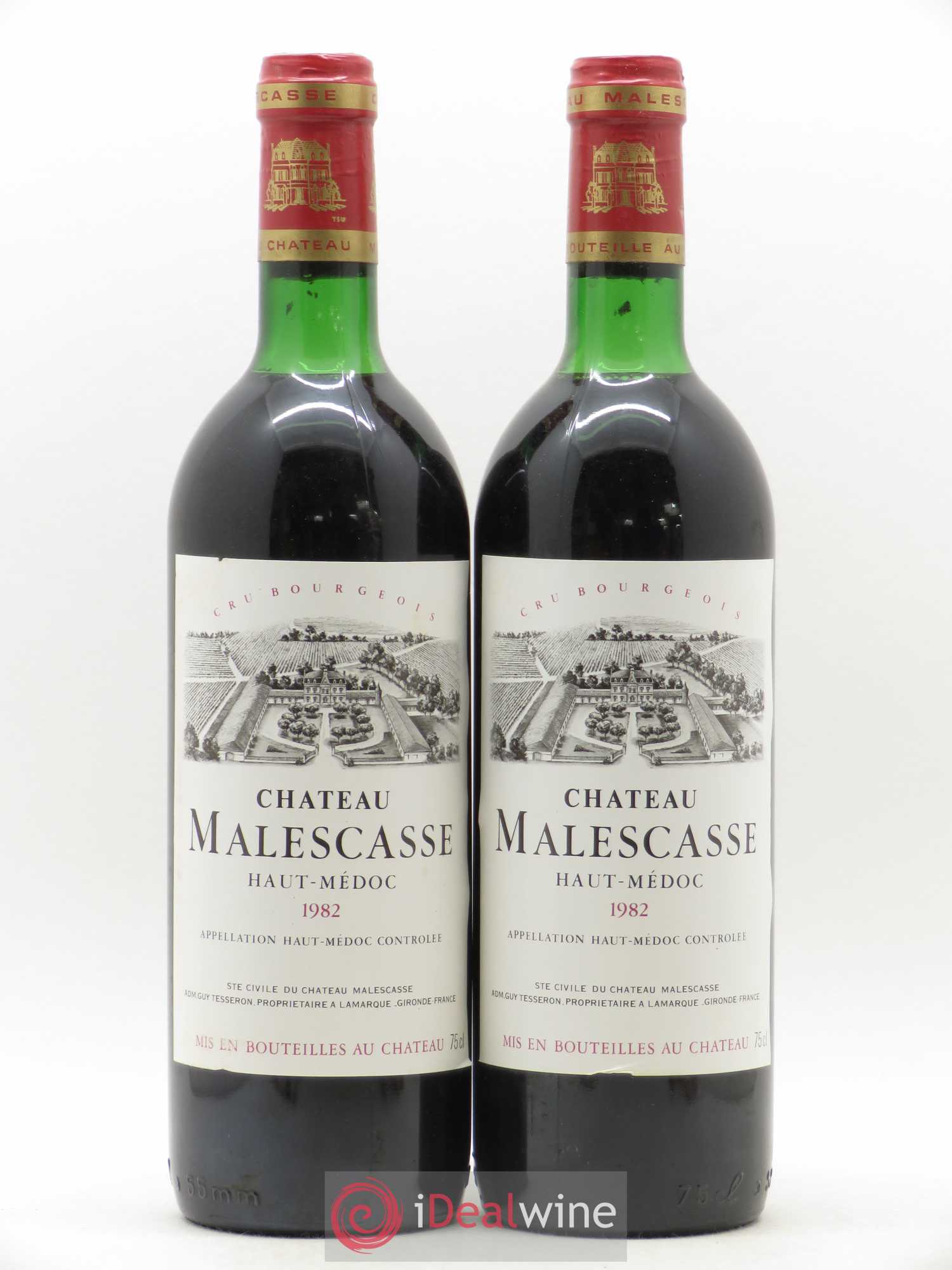 Château Malescasse Cru Bourgeois Exceptionnel 1982 - Lot de 2 bouteilles - 0