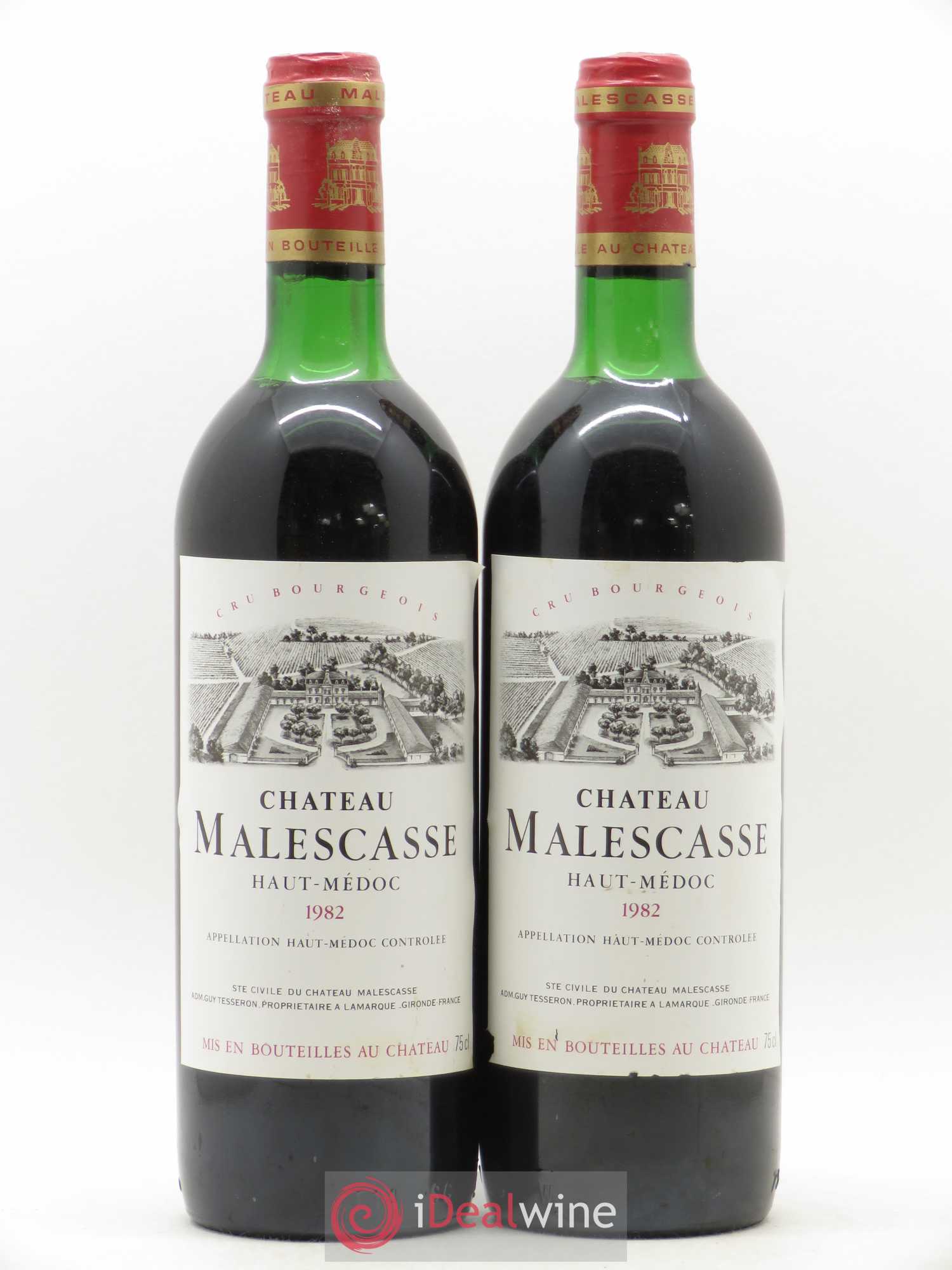 Château Malescasse Cru Bourgeois Exceptionnel 1982 - Lot de 2 bouteilles - 0