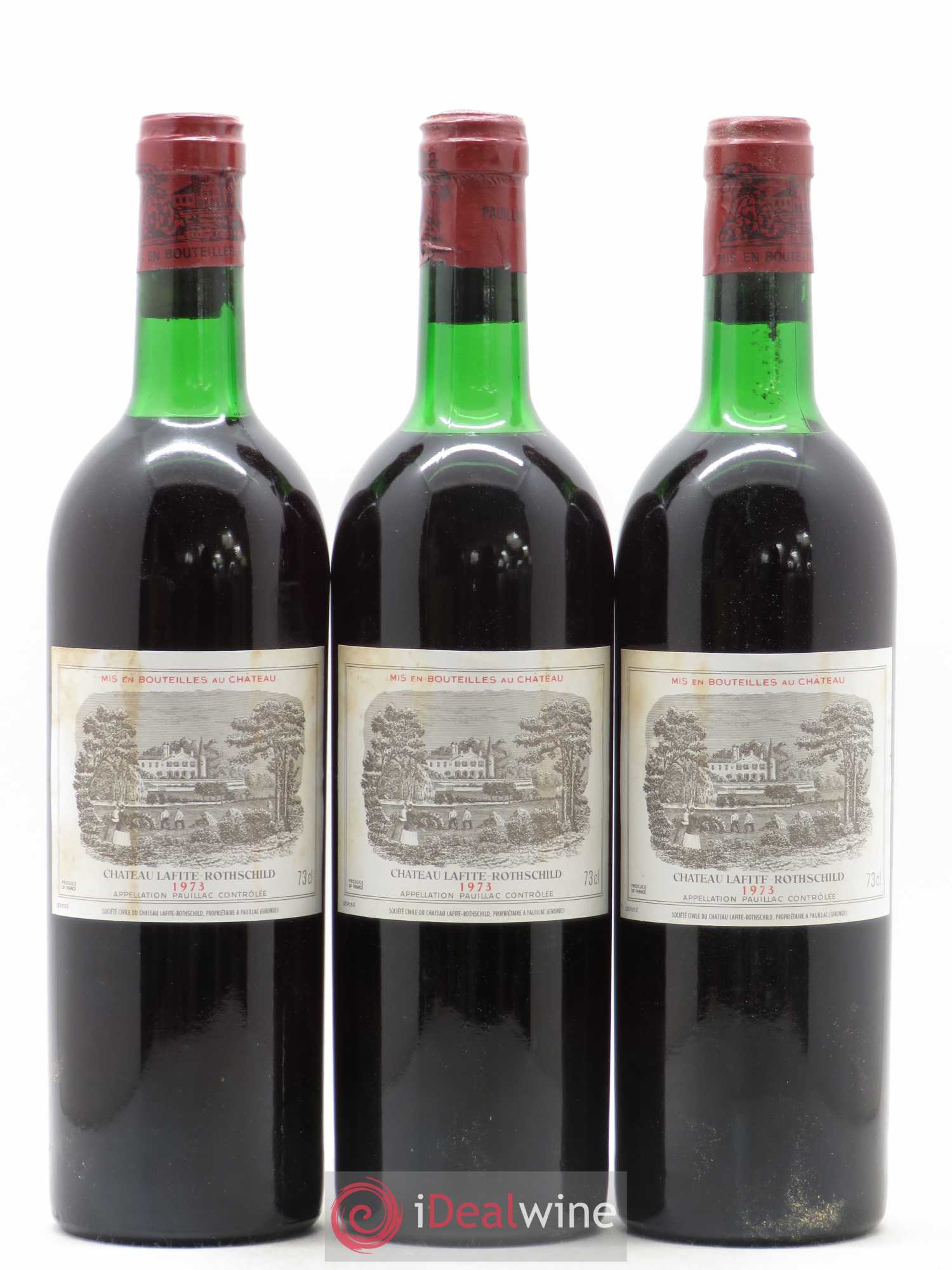 Château Lafite Rothschild 1er Grand Cru Classé 1973 - Lot de 3 bouteilles - 0