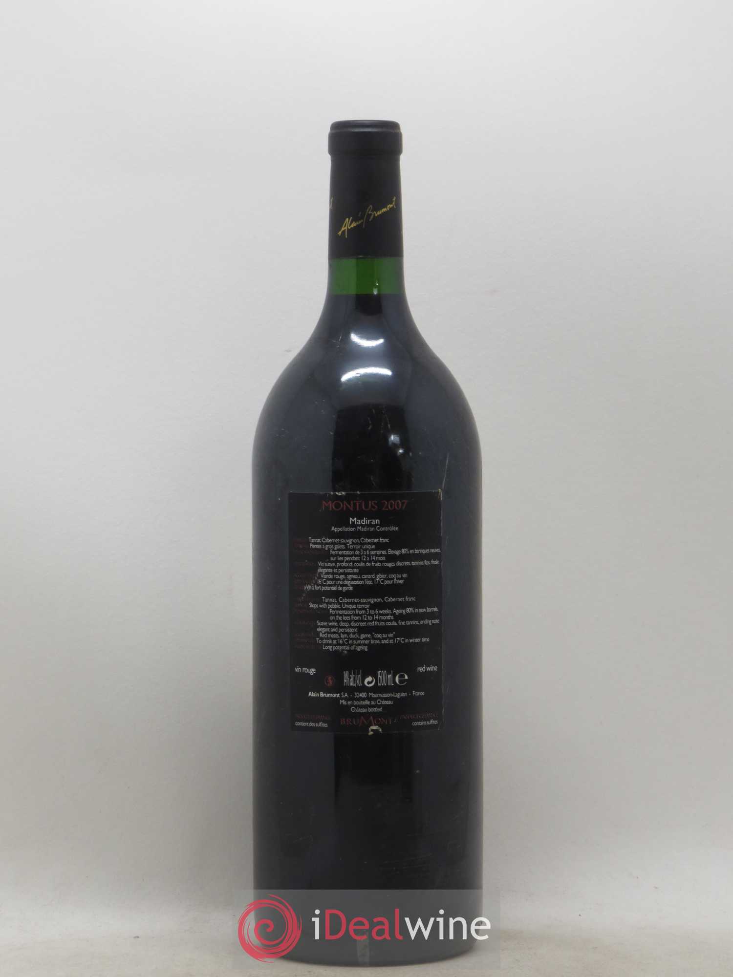 Madiran Château Montus Alain Brumont 2007 - Lot de 1 magnum - 1