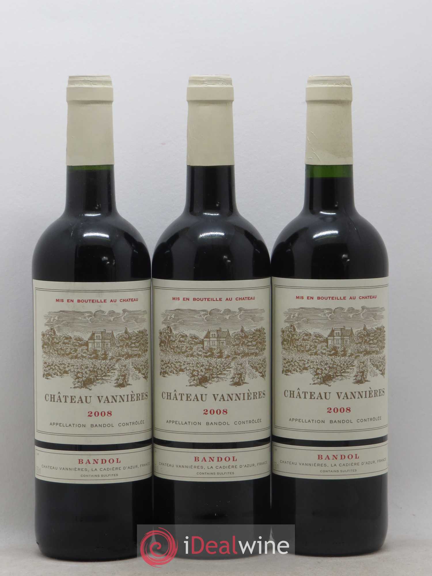 Bandol Château Vannières Éric et Charles-Éric Boisseaux 2008 - Lot de 3 bouteilles - 0