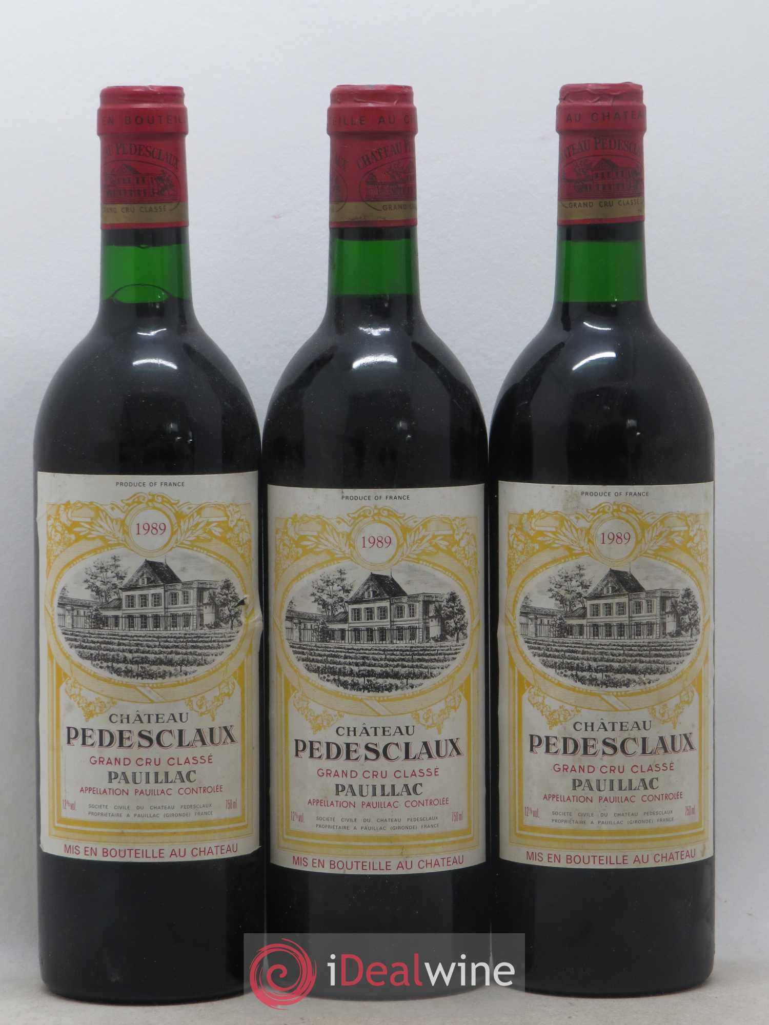 Château Pedesclaux 5ème Grand Cru Classé 1989 - Lot de 3 bouteilles - 0