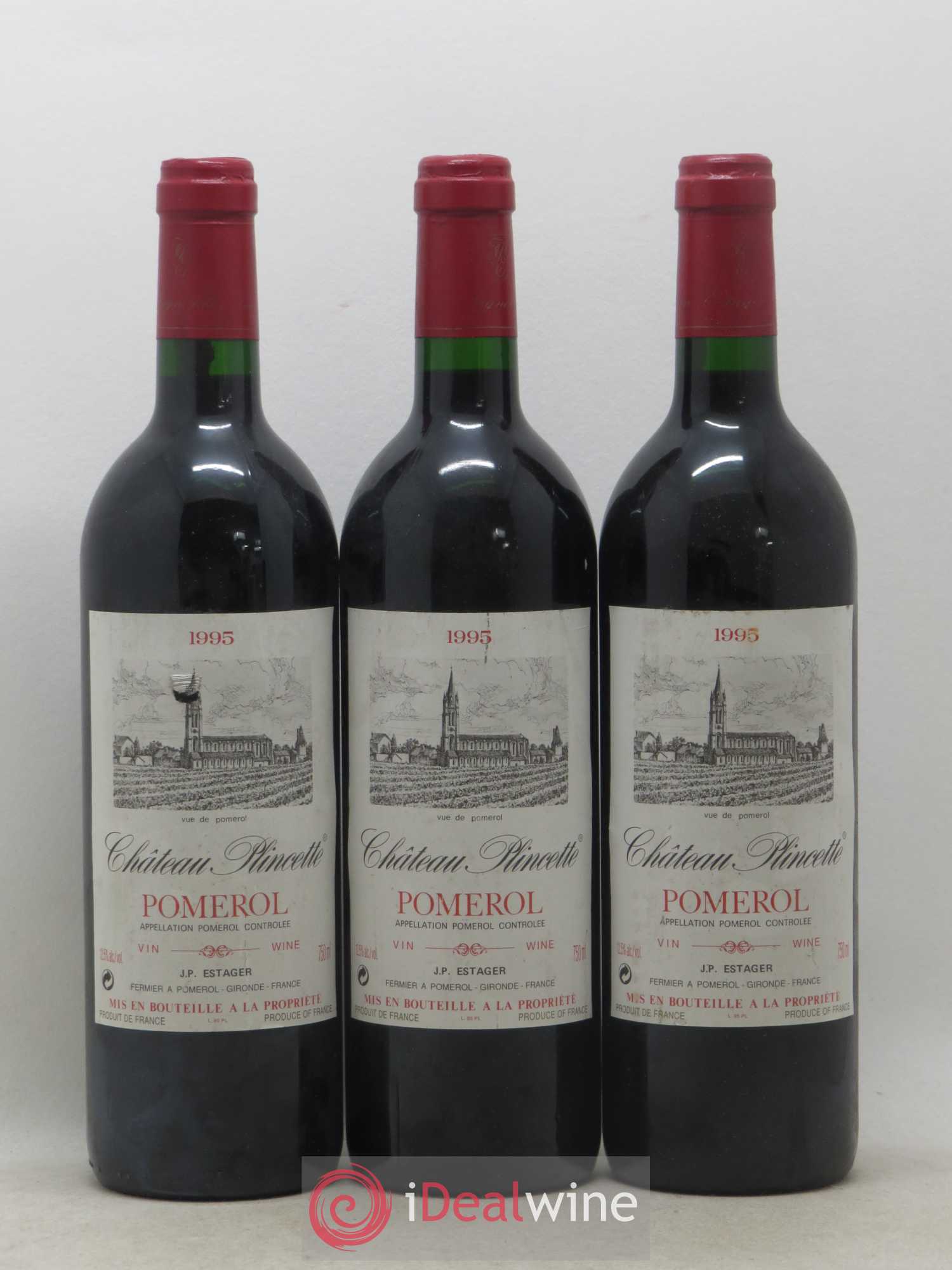Pomerol Château Plincette 1995 - Lot de 3 bouteilles - 0