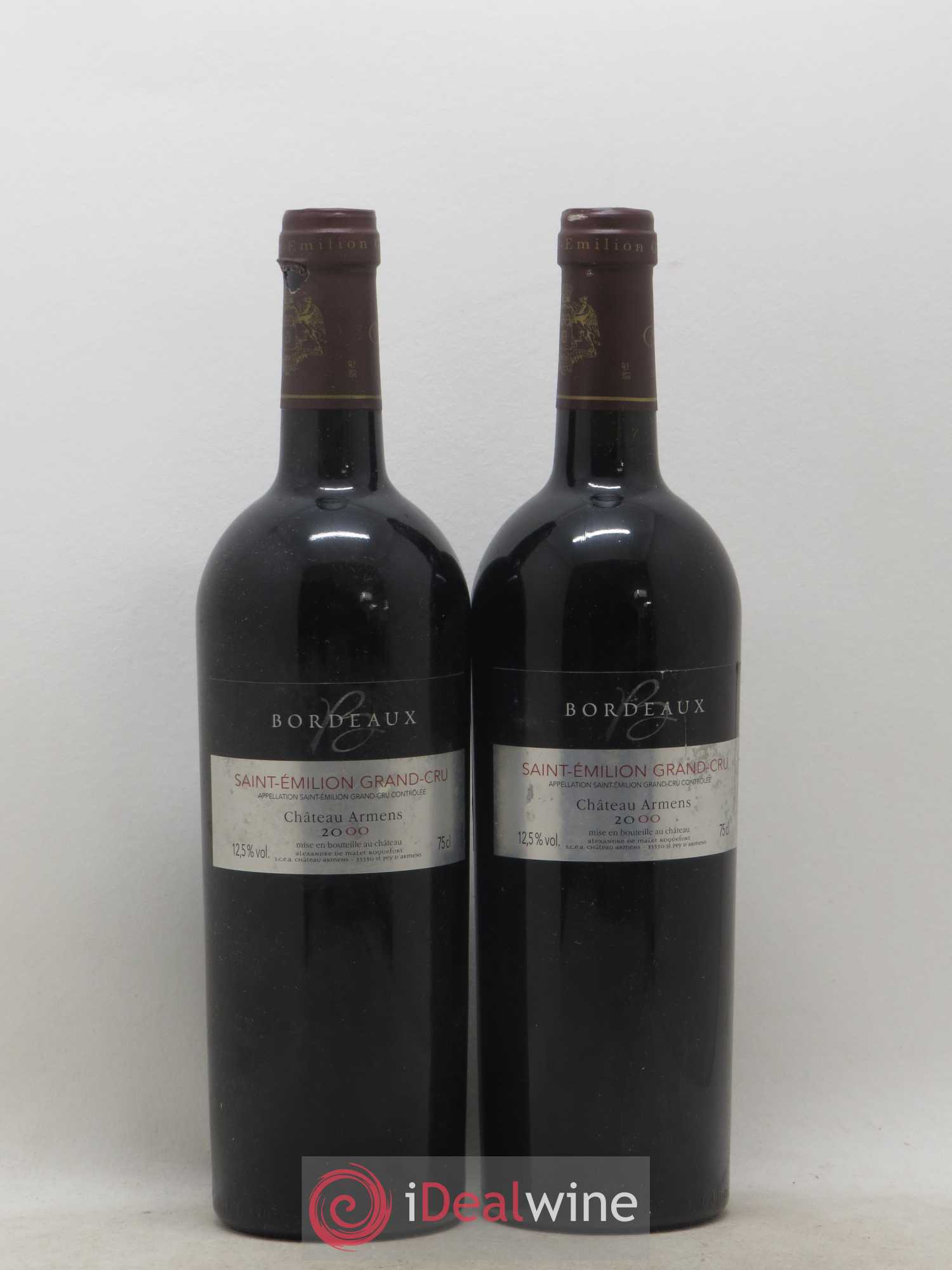 Château Armens Grand Cru 2000 - Lot de 2 bouteilles - 0