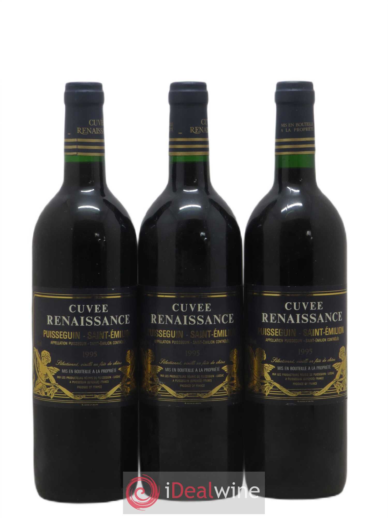 Puisseguin Saint-Émilion Cuvée Renaissance (sans prix de réserve) 1995 - Lot de 3 bouteilles - 0