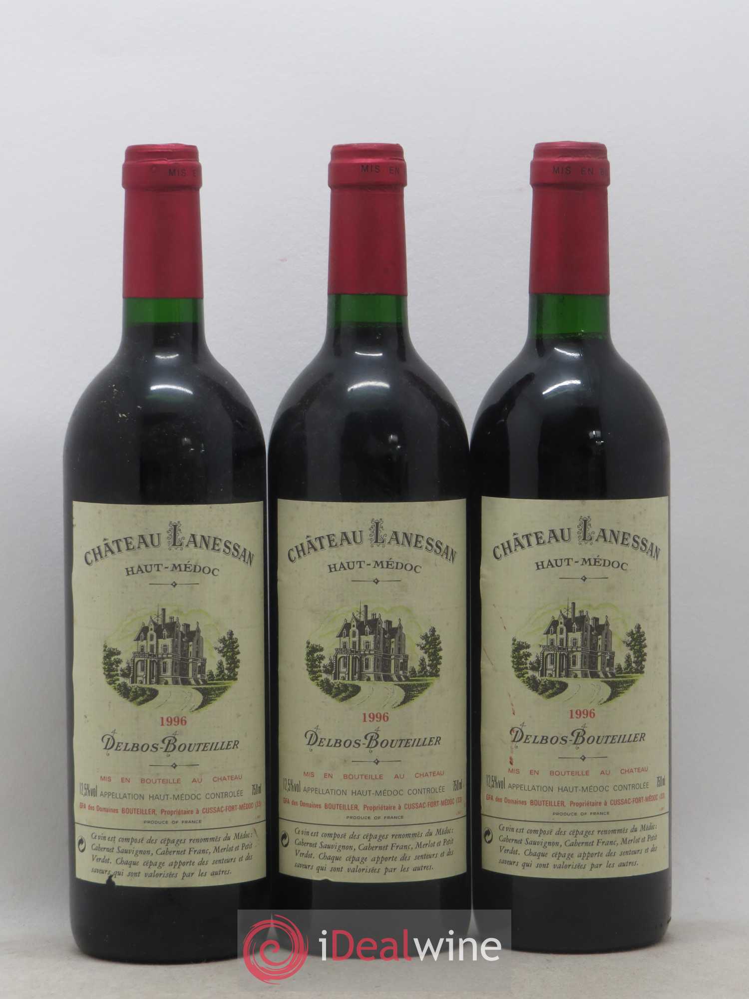 Château Lanessan Cru Bourgeois 1996 - Lot de 3 bouteilles - 0