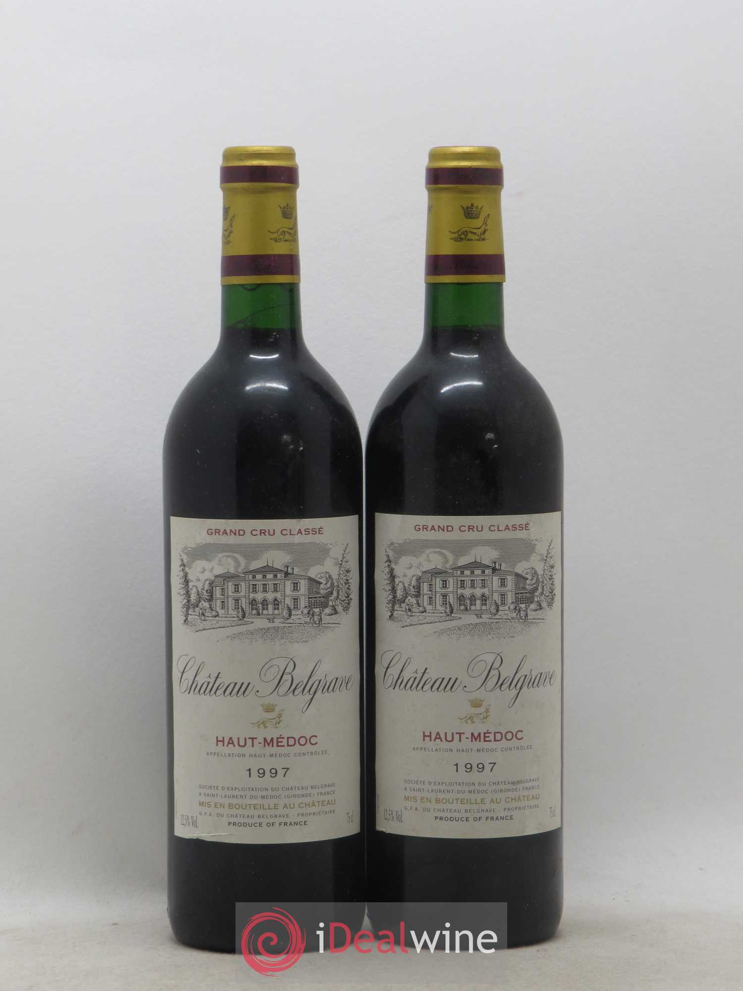Château Belgrave 5ème Grand Cru Classé 1997 - Lot de 2 bouteilles - 0