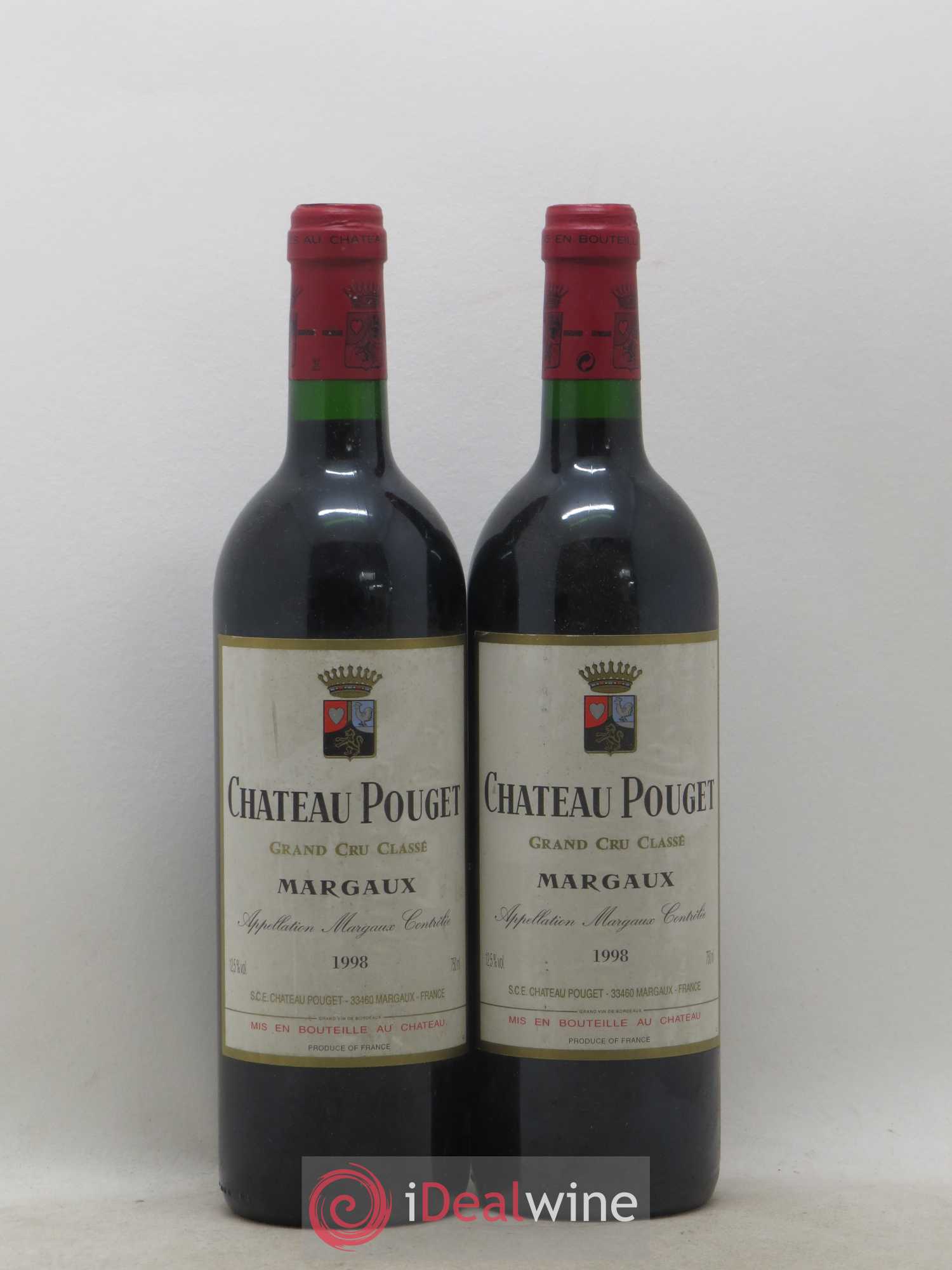 Château Pouget 4ème Grand Cru Classé 1998 - Lot de 2 bouteilles - 0