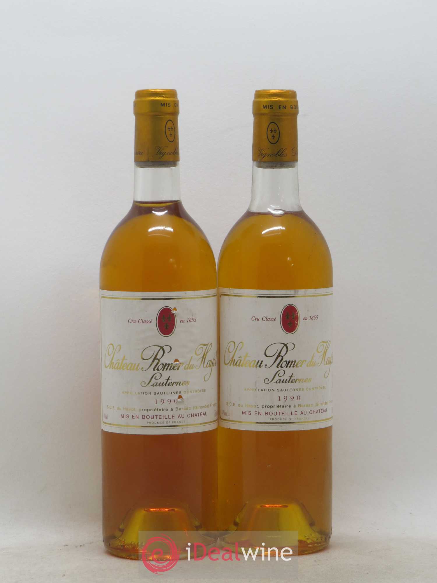 Château Romer du Hayot 2ème Grand Cru Classé 1990 - Lotto di 2 bottiglie - 0