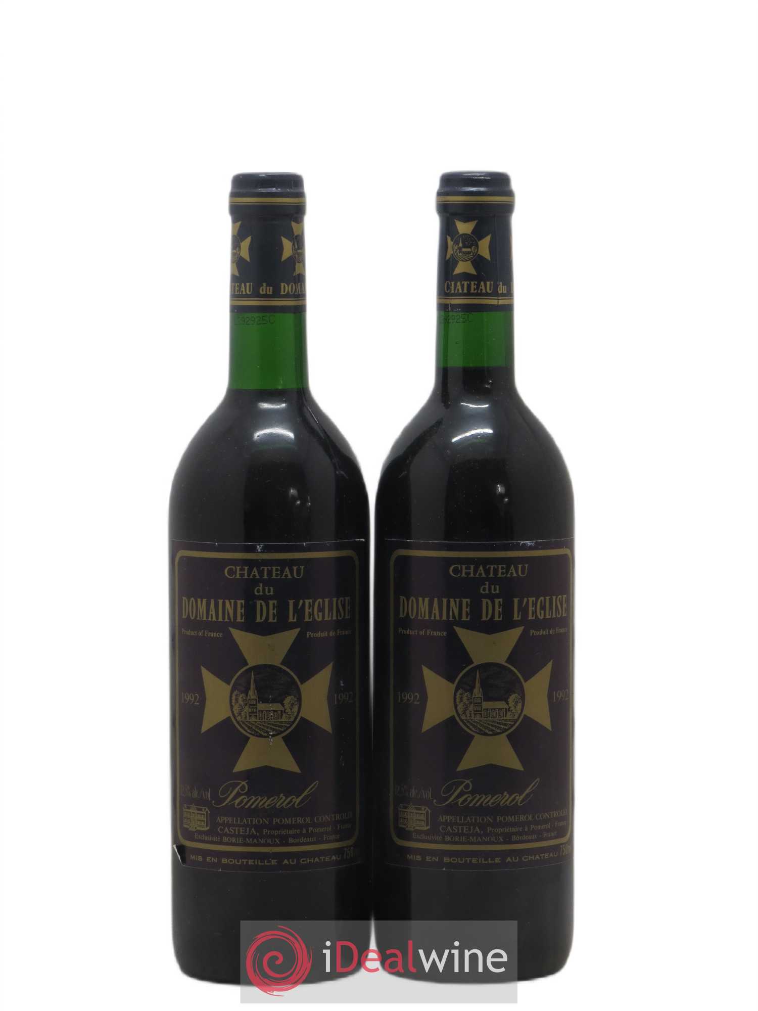 Château du Domaine de l'Église 1992 - Lot de 2 bouteilles - 0