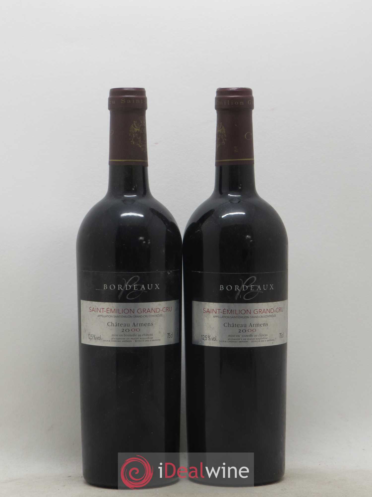 Château Armens Grand Cru 2000 - Lot de 2 bouteilles - 0