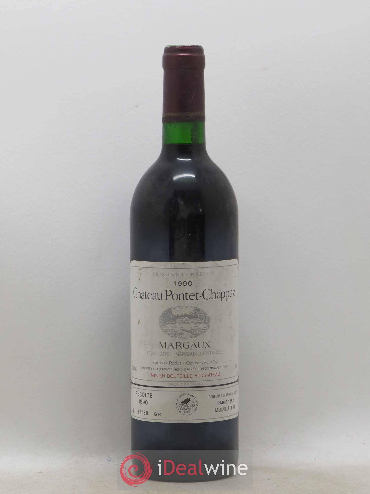 Château Pontet Chappaz Cru Bourgeois 1990 - Lot de 1 bouteille - 0