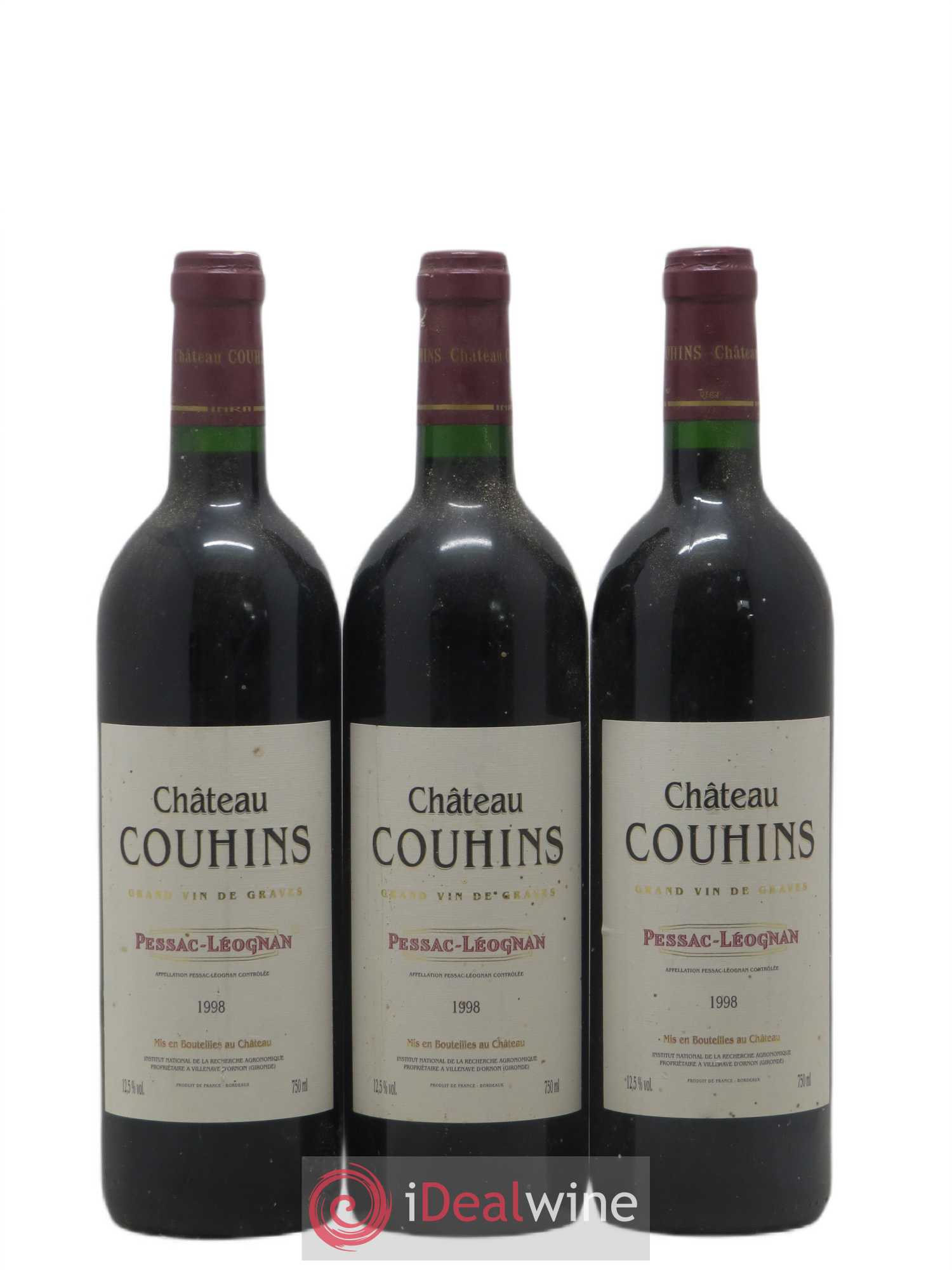 Château Couhins 1998 - Lot de 3 bouteilles - 0