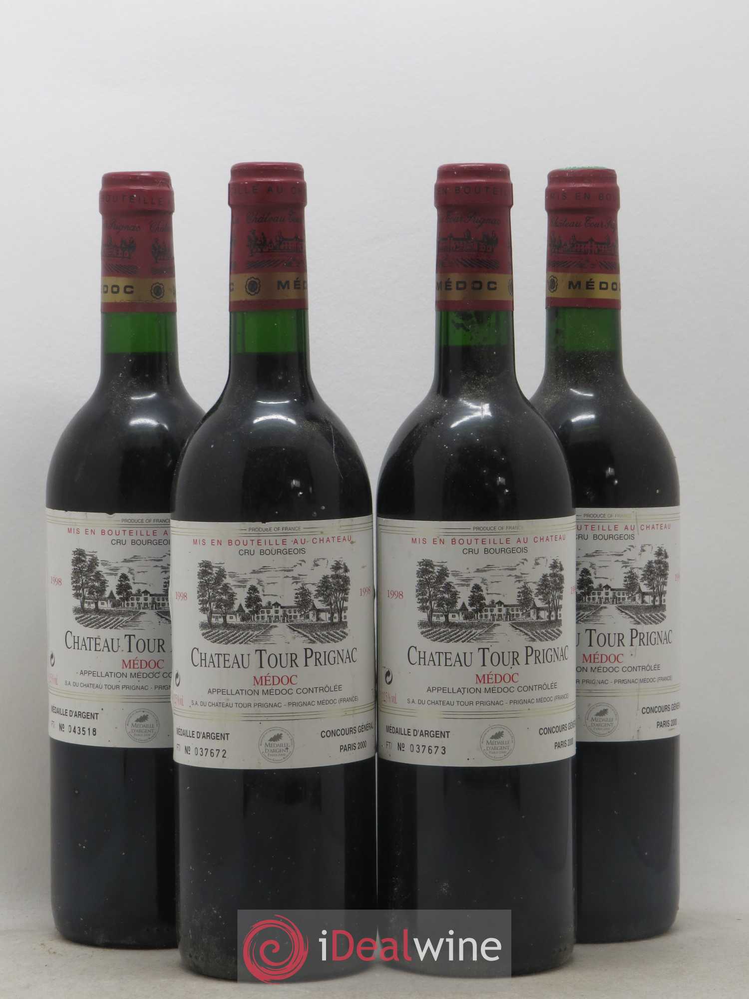 Château Tour Prignac Cru Bourgeois 1998 - Lot de 4 bouteilles - 0