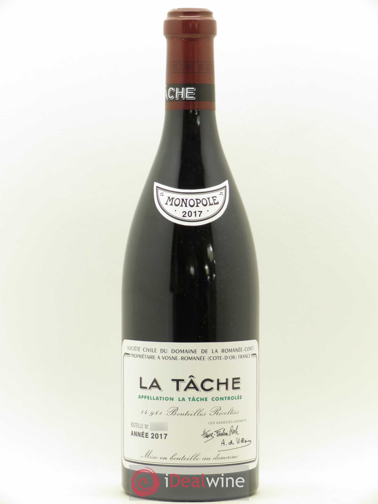 La Tâche Grand Cru Domaine de la Romanée-Conti 2017 - Lot de 1 bouteille - 0