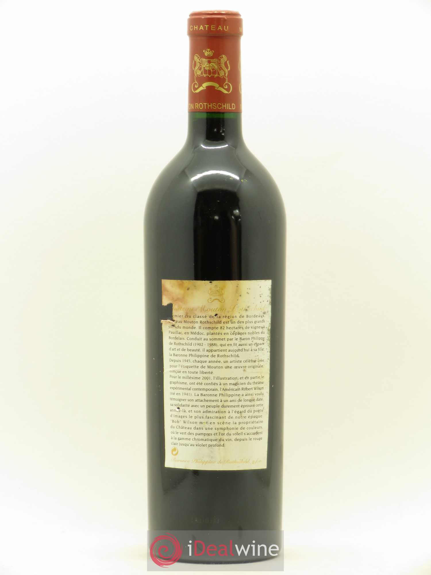 Château Mouton Rothschild 1er Grand Cru Classé 2001 - Lot de 1 bouteille - 1