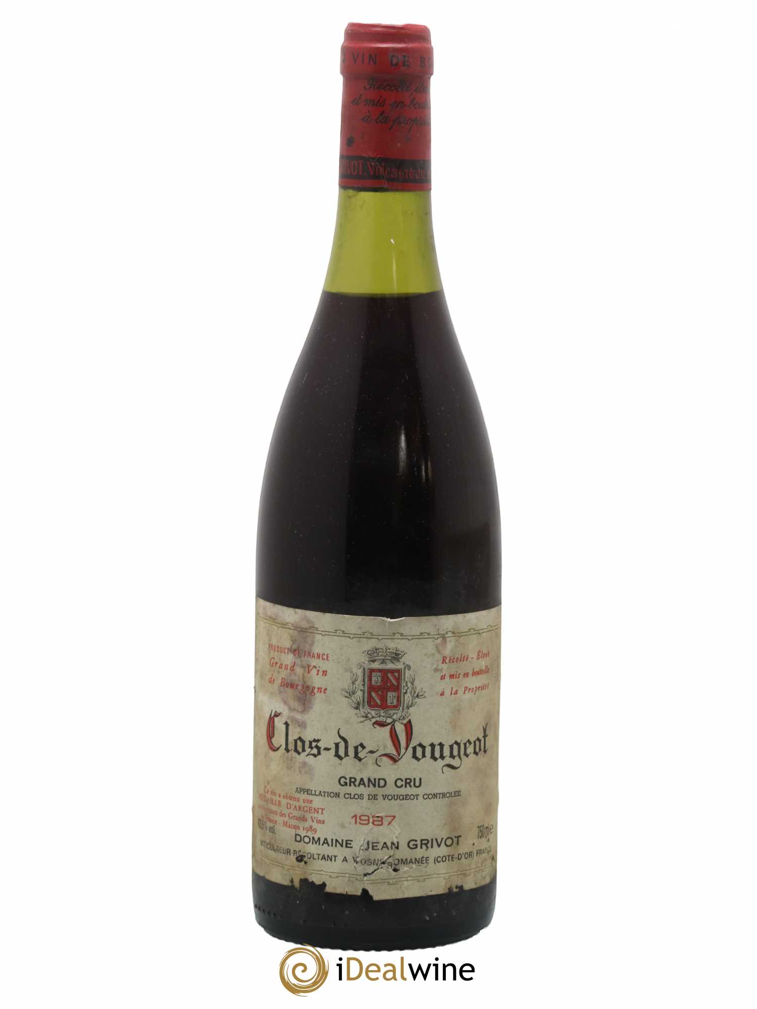 Clos de Vougeot Grand Cru Jean Grivot 1987 - Lot de 1 bouteille - 0