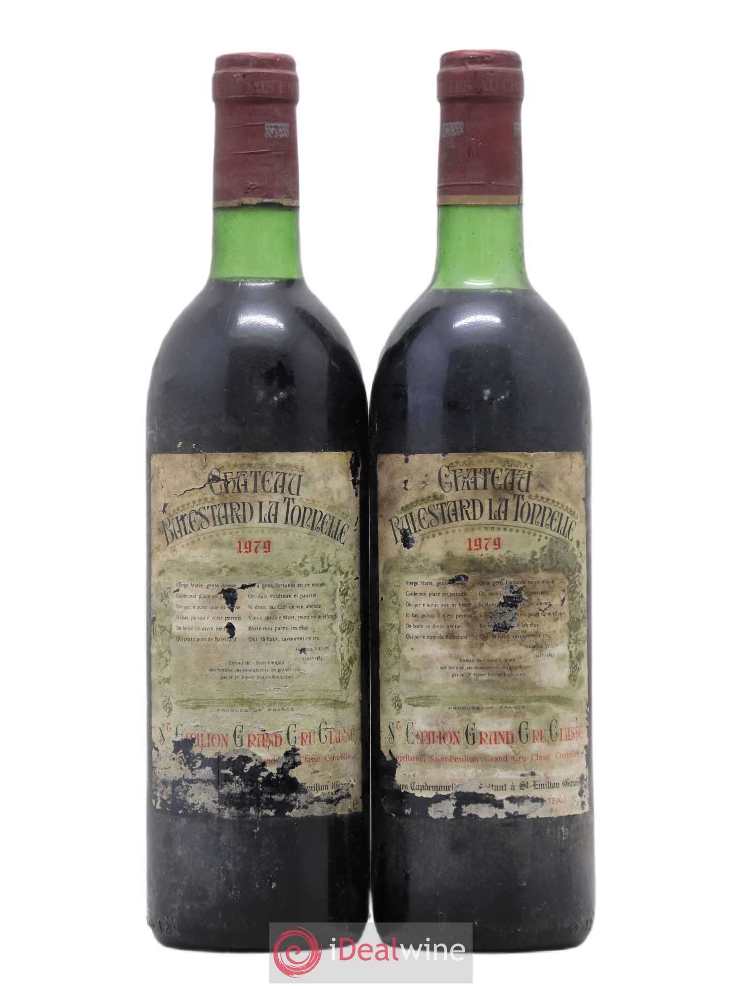 Château Balestard la Tonnelle Grand Cru Classé 1979 - Lot de 2 bouteilles - 0