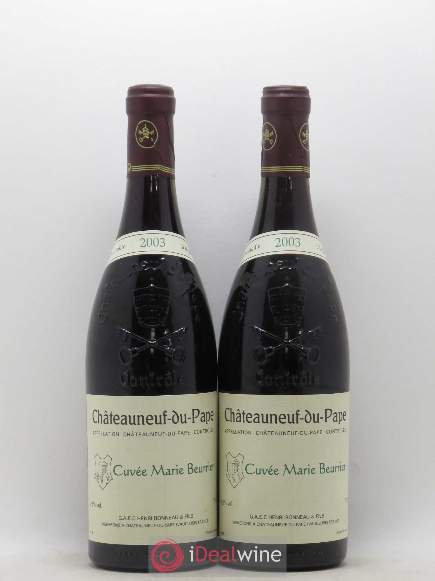 Châteauneuf-du-Pape Marie Beurrier Henri Bonneau & Fils 2003 - Lot de 2 bouteilles - 0