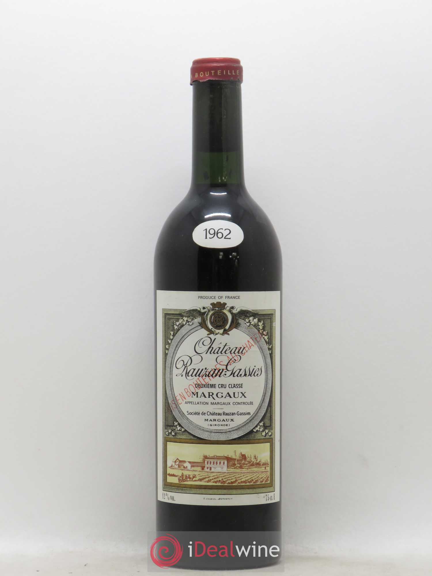 Château Rauzan-Gassies 2ème Grand Cru Classé (sans prix de réserve) 1962 - Lot de 1 bouteille - 0
